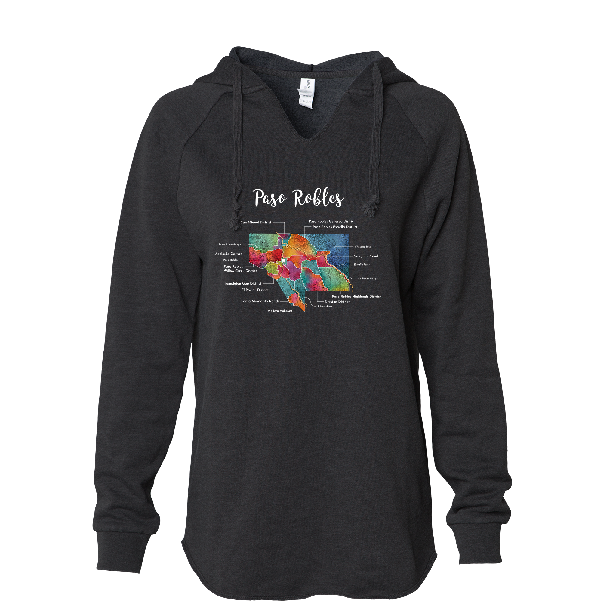 Paso Robles Women's Wine Map Hoodie