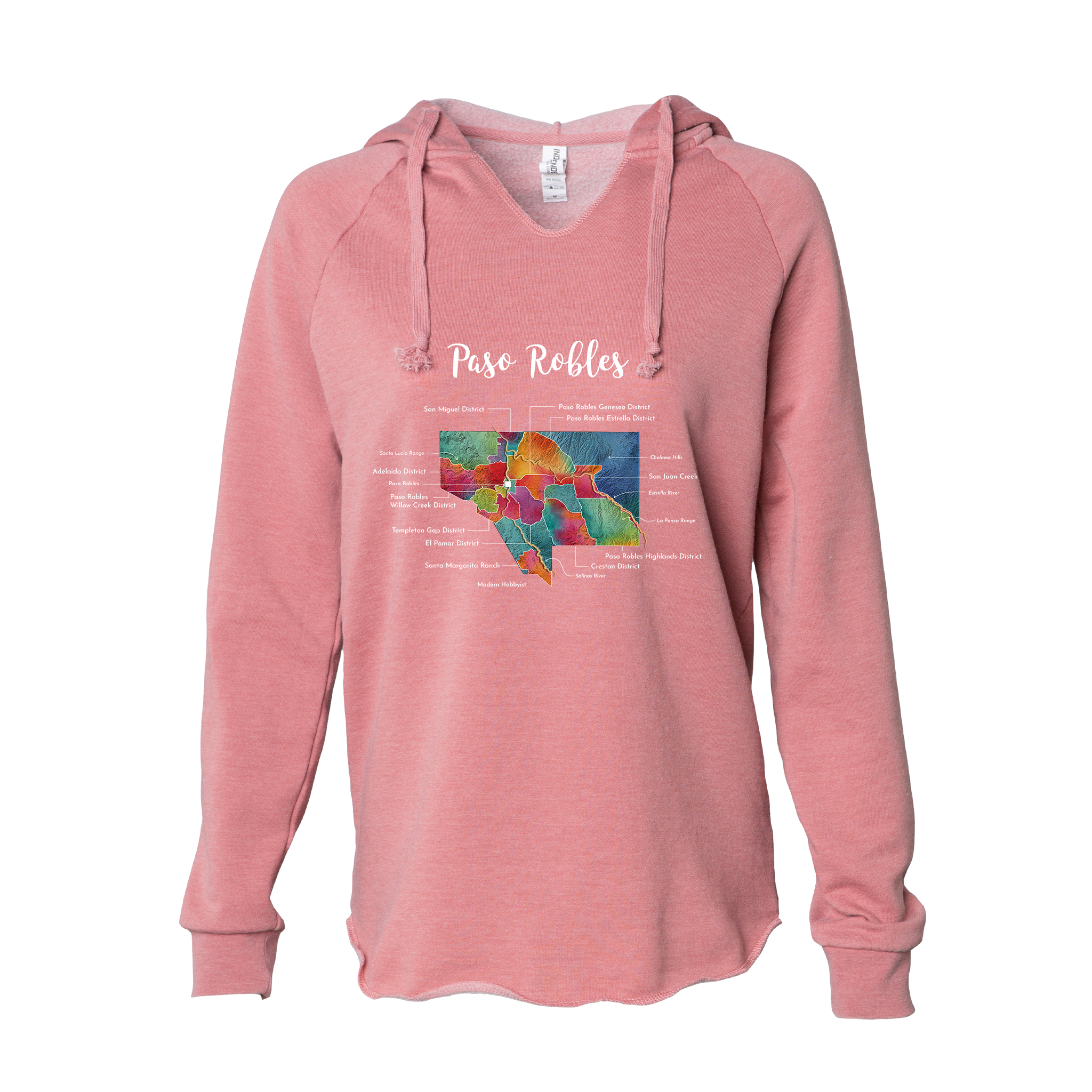 Paso Robles Women's Wine Map Hoodie