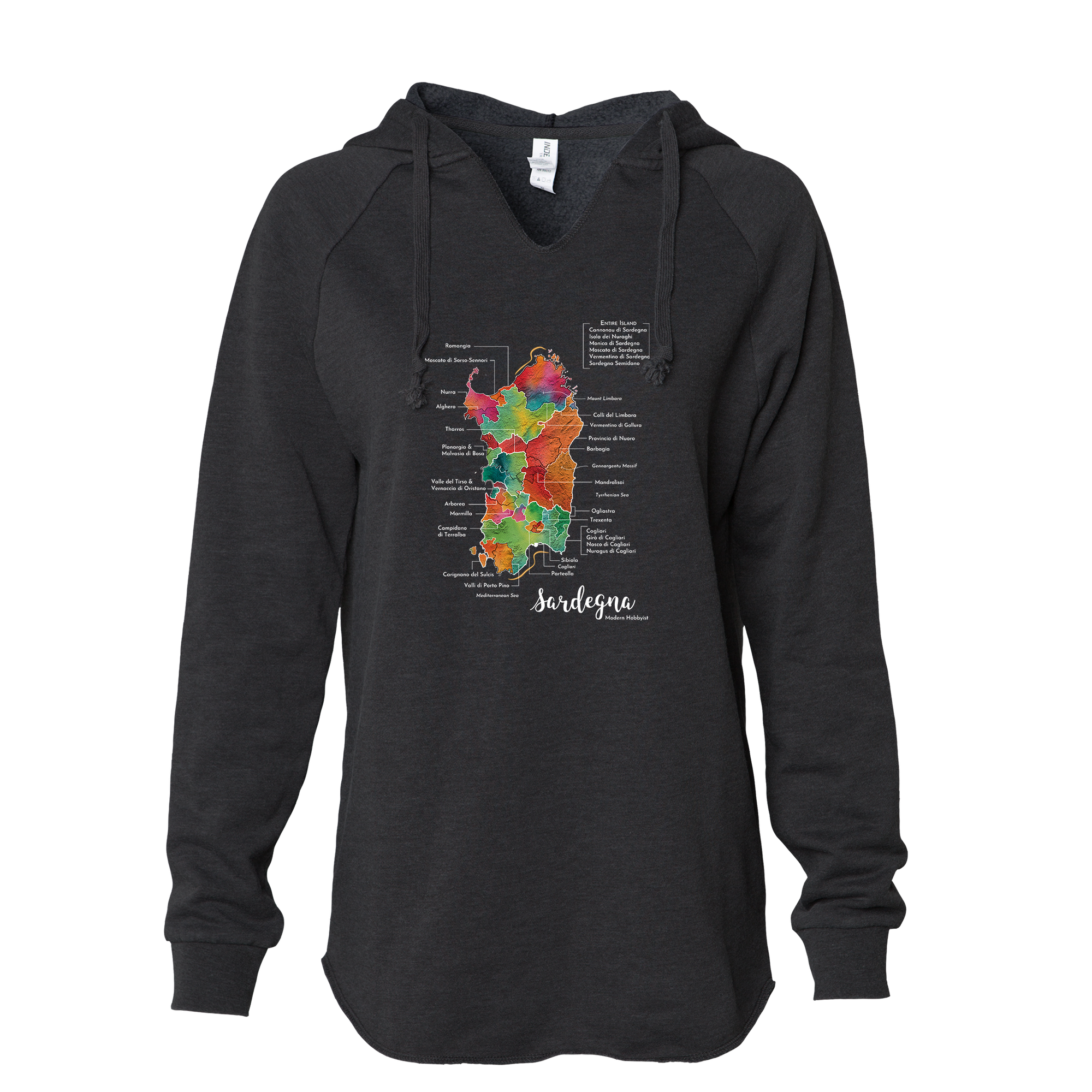 Sardinia / Sardegna Women's Wine Map Hoodie