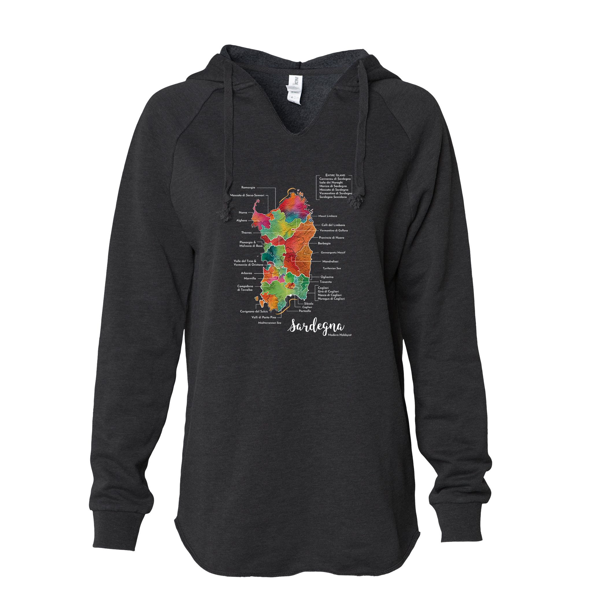 Sardinia / Sardegna Women's Wine Map Hoodie
