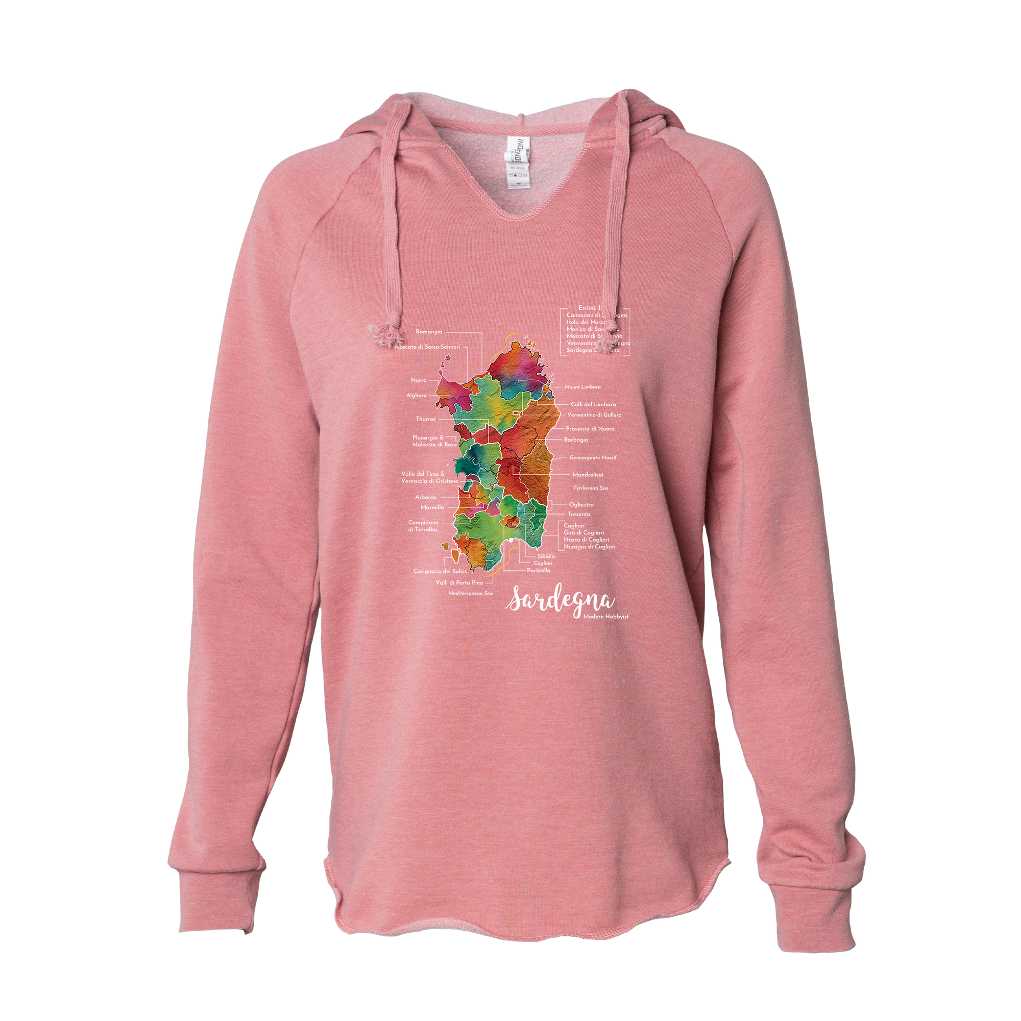 Sardinia / Sardegna Women's Wine Map Hoodie