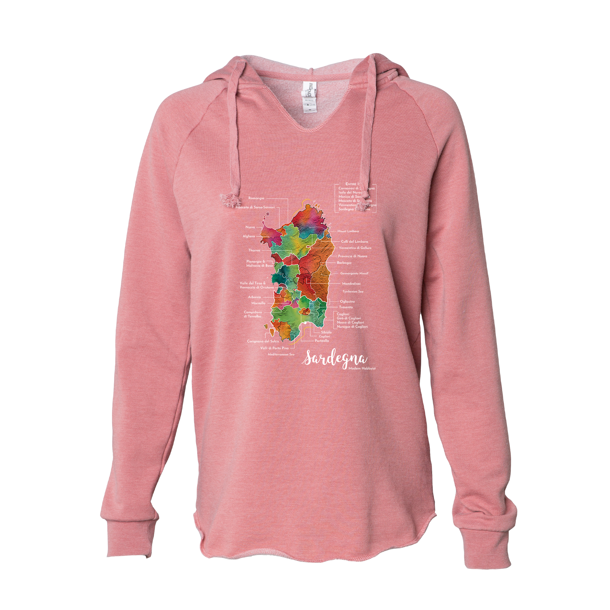 Sardinia / Sardegna Women's Wine Map Hoodie