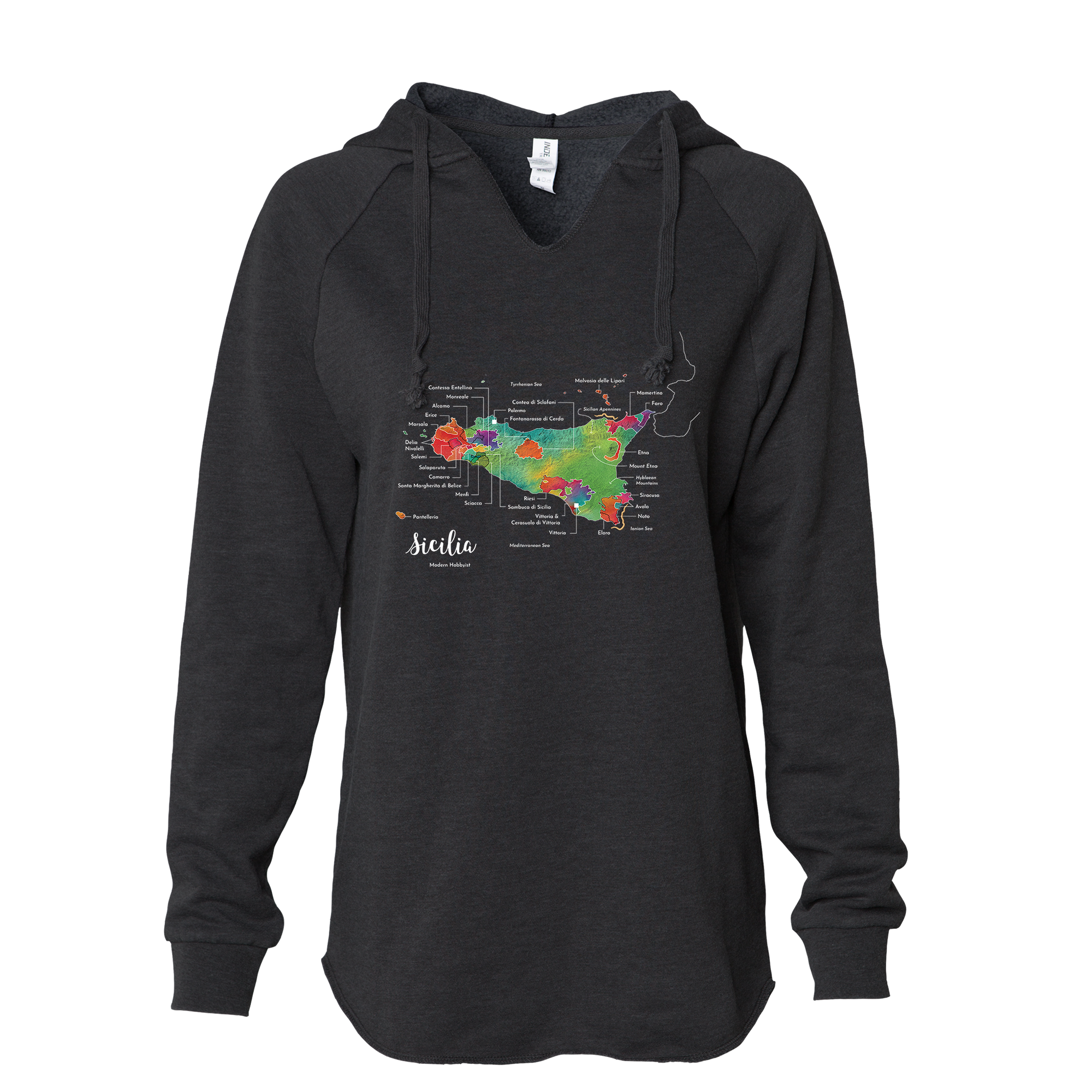 Sicily / Sicilia Women's Wine Map Hoodie