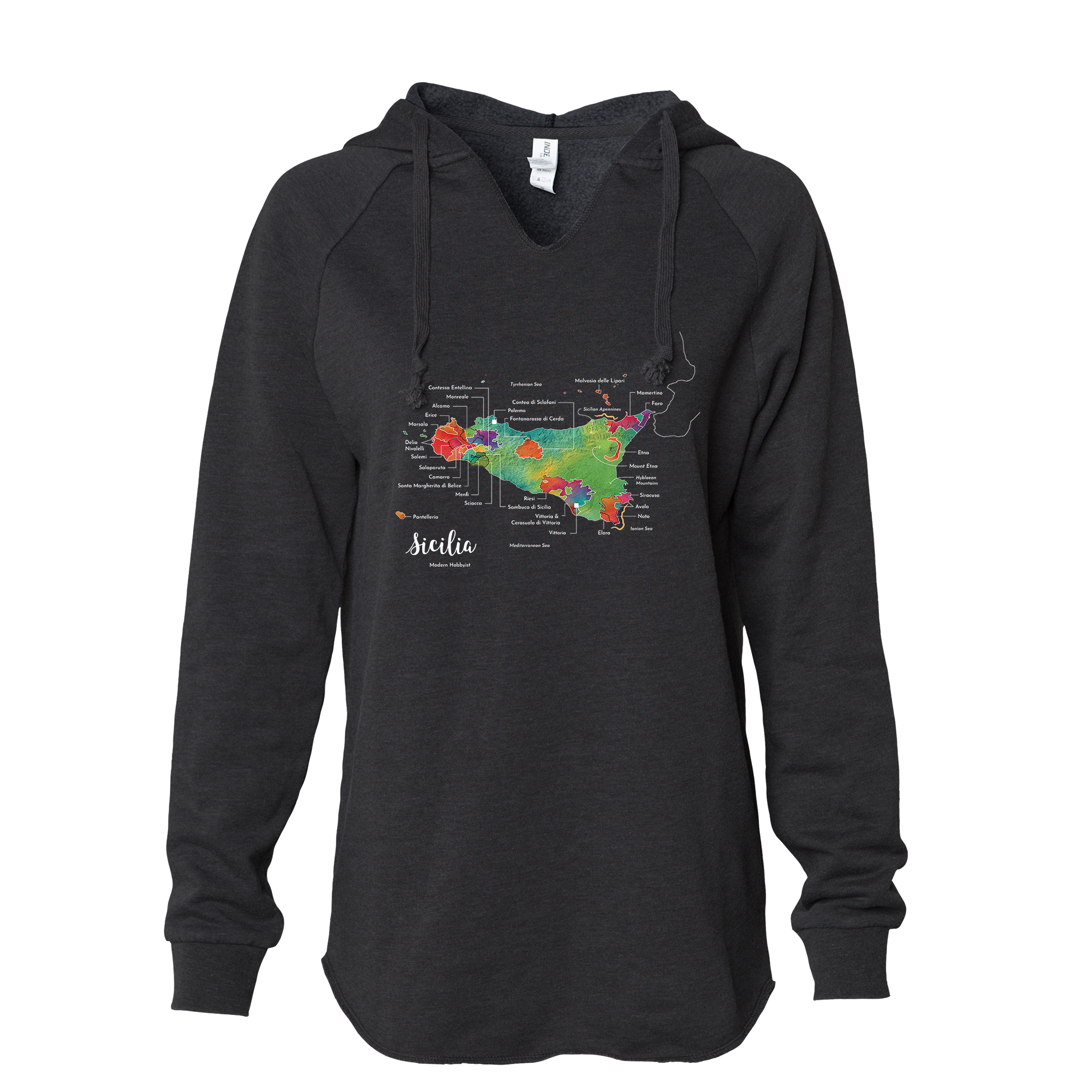 Sicily / Sicilia Women's Wine Map Hoodie