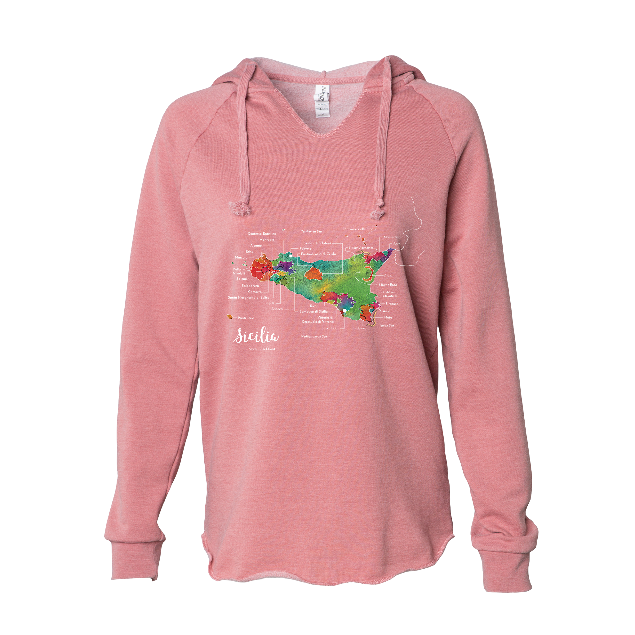 Sicily / Sicilia Women's Wine Map Hoodie