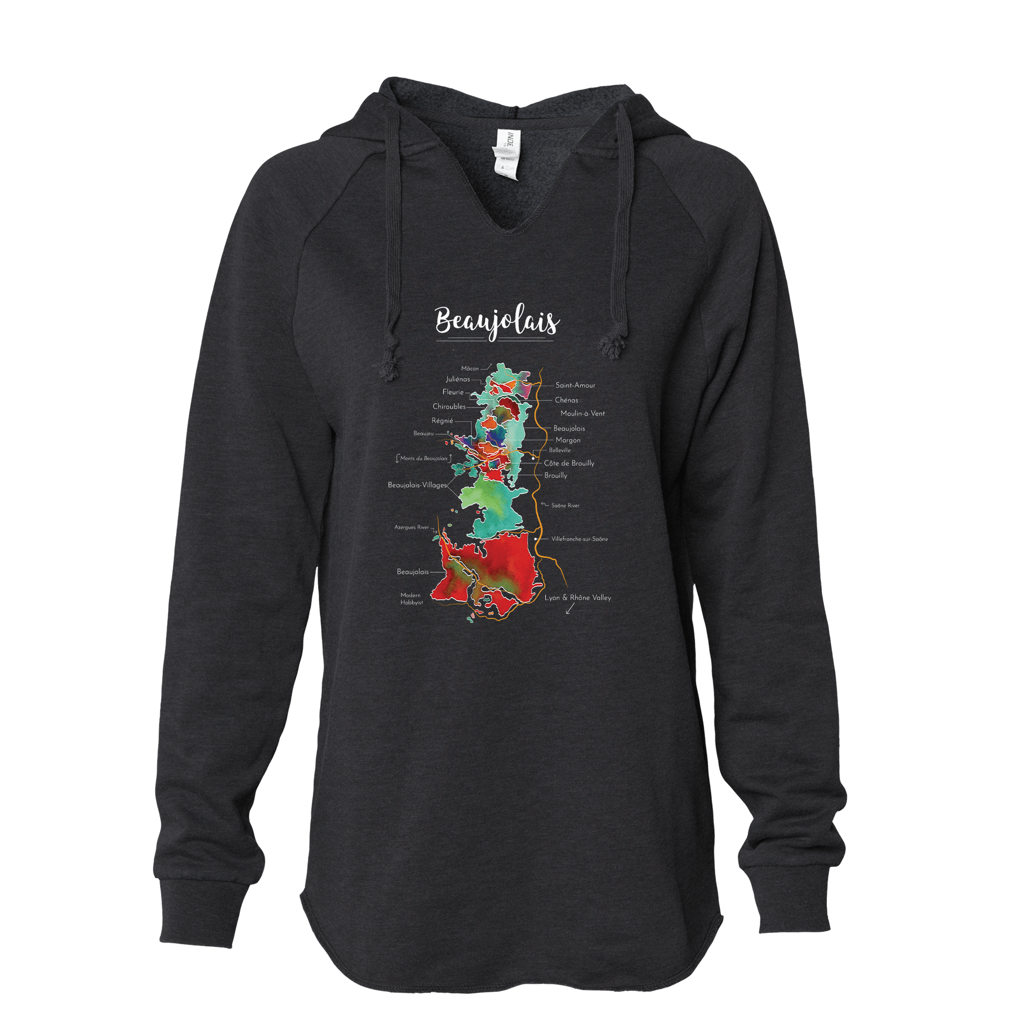 Beaujolais Women's Wine Map Hoodie