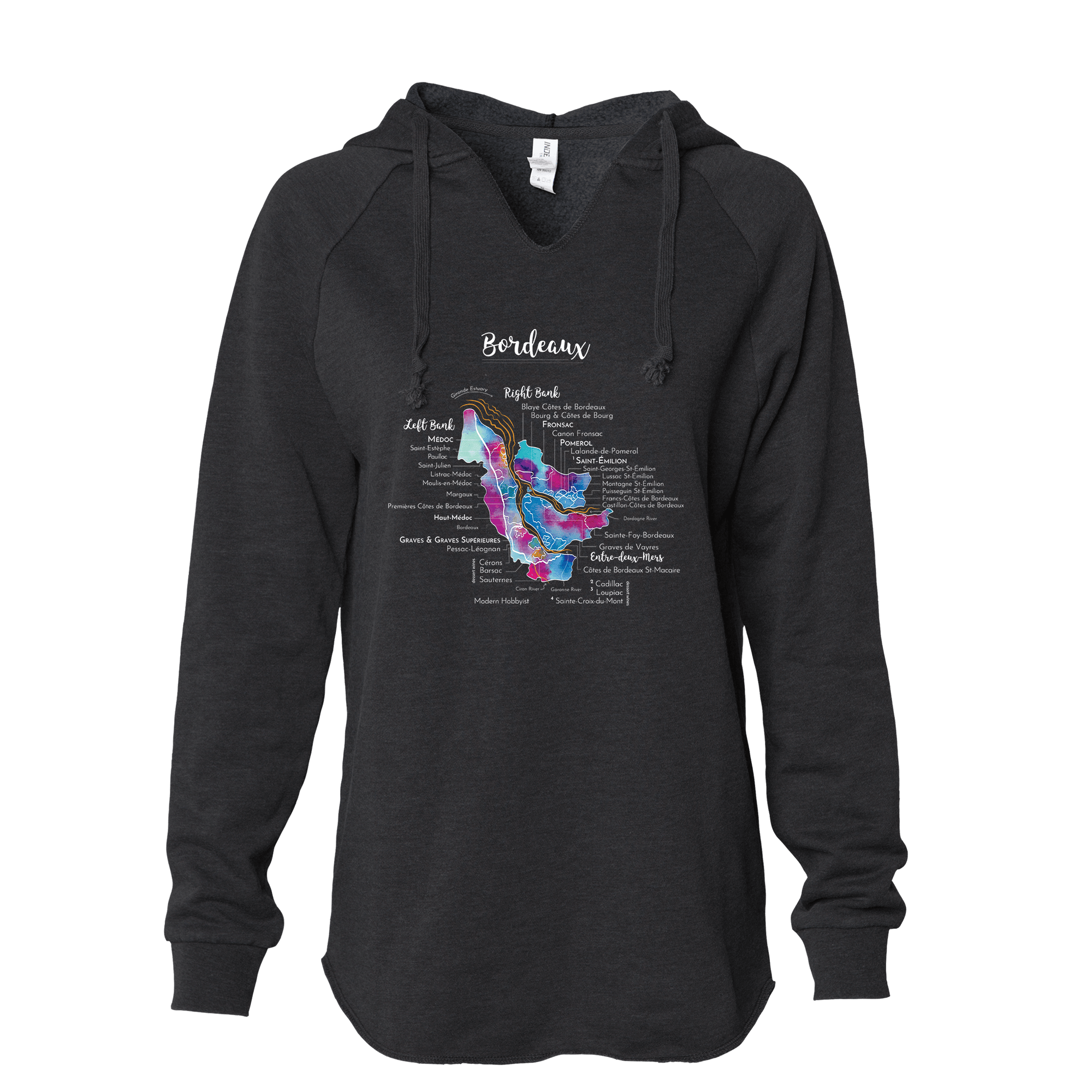 Bordeaux Women's Wine Map Hoodie