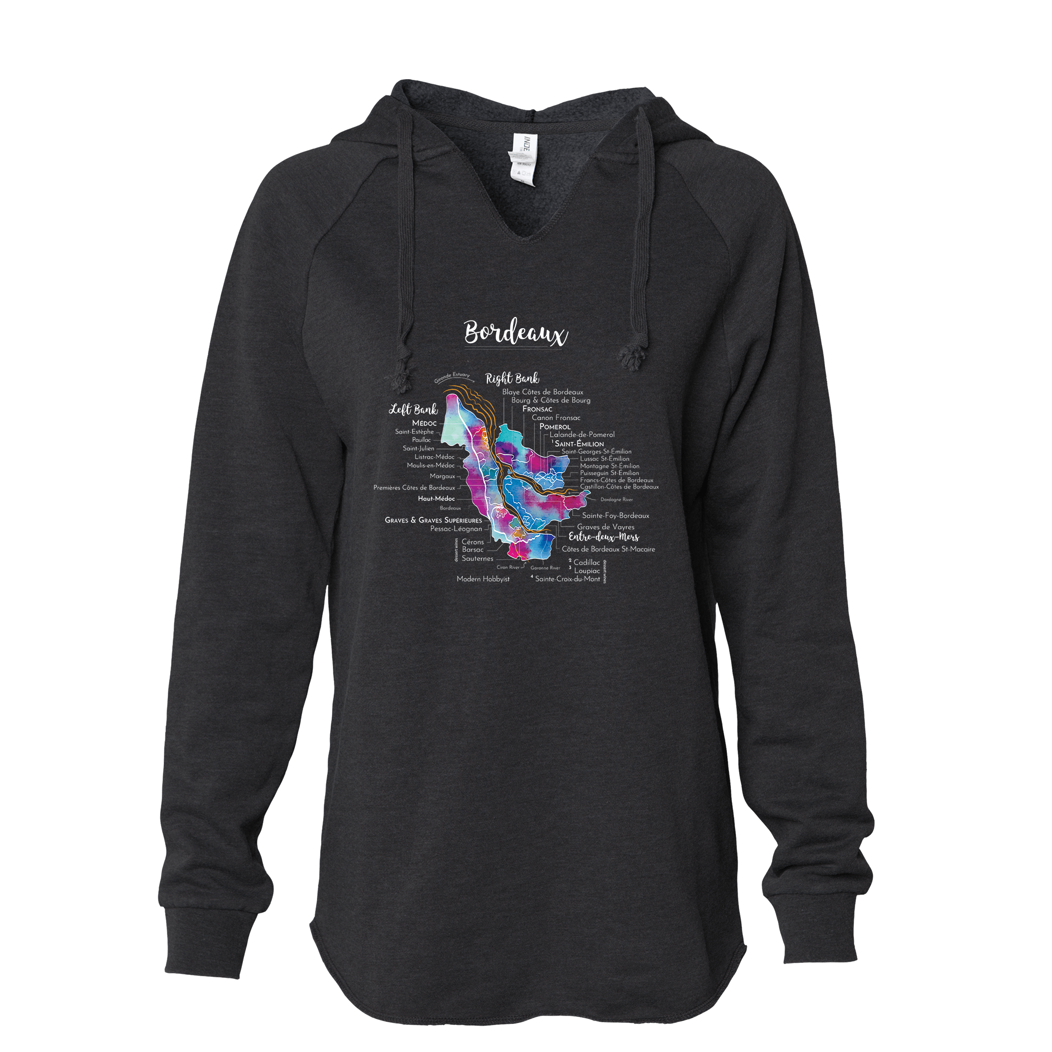 Bordeaux Women's Wine Map Hoodie