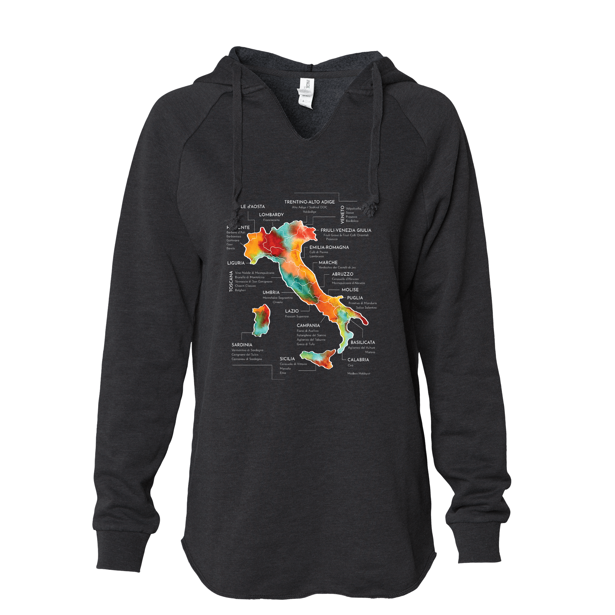 Italy Women's Wine Map Hoodie