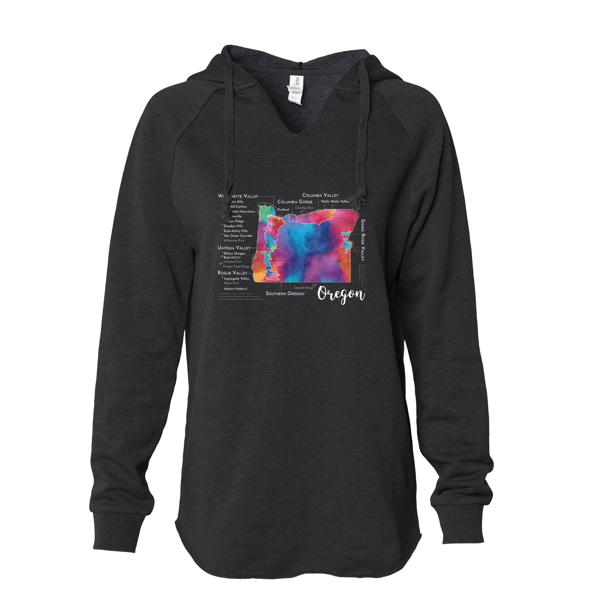 Oregon Women's Wine Map Hoodie