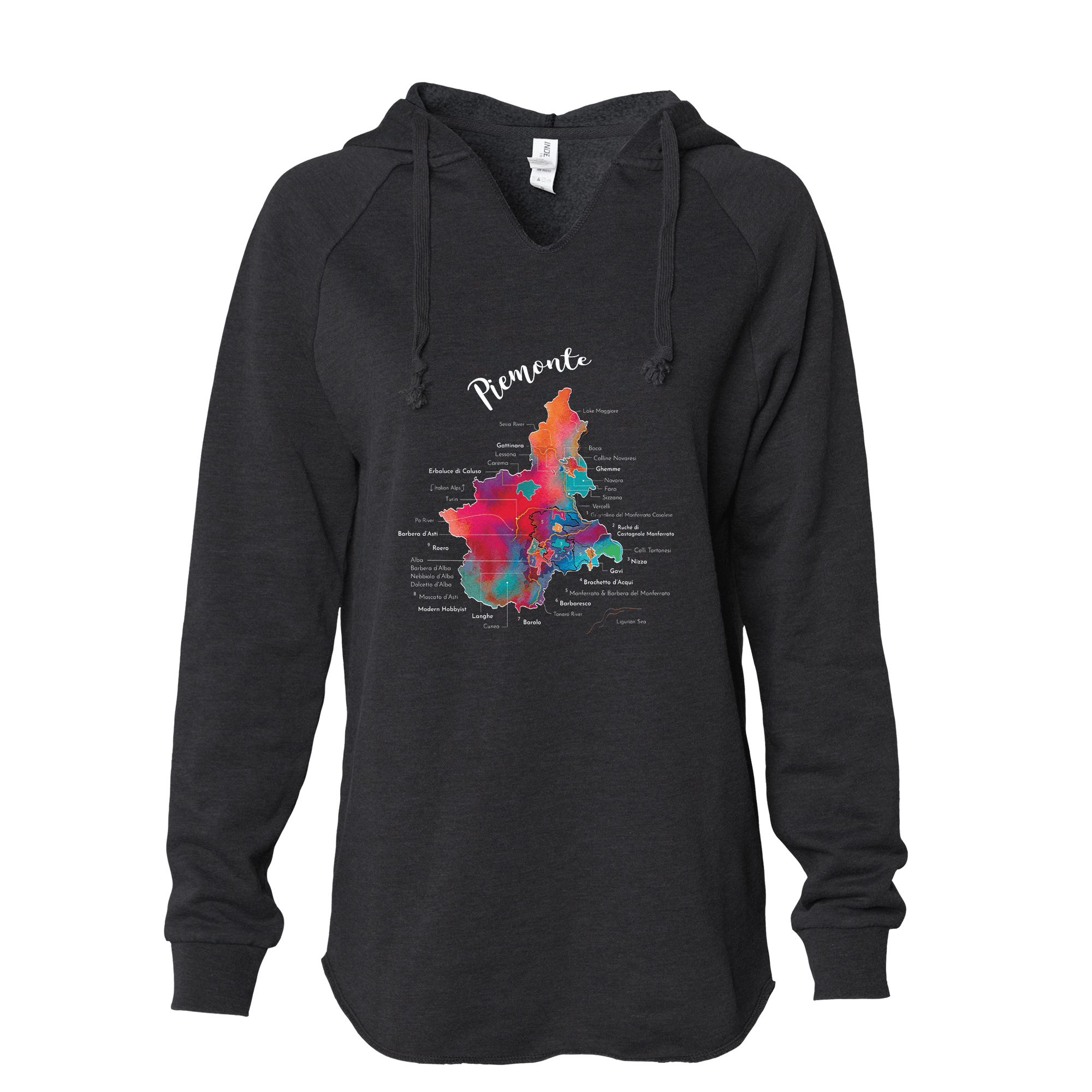 Piemonte Women's Wine Map Hoodie