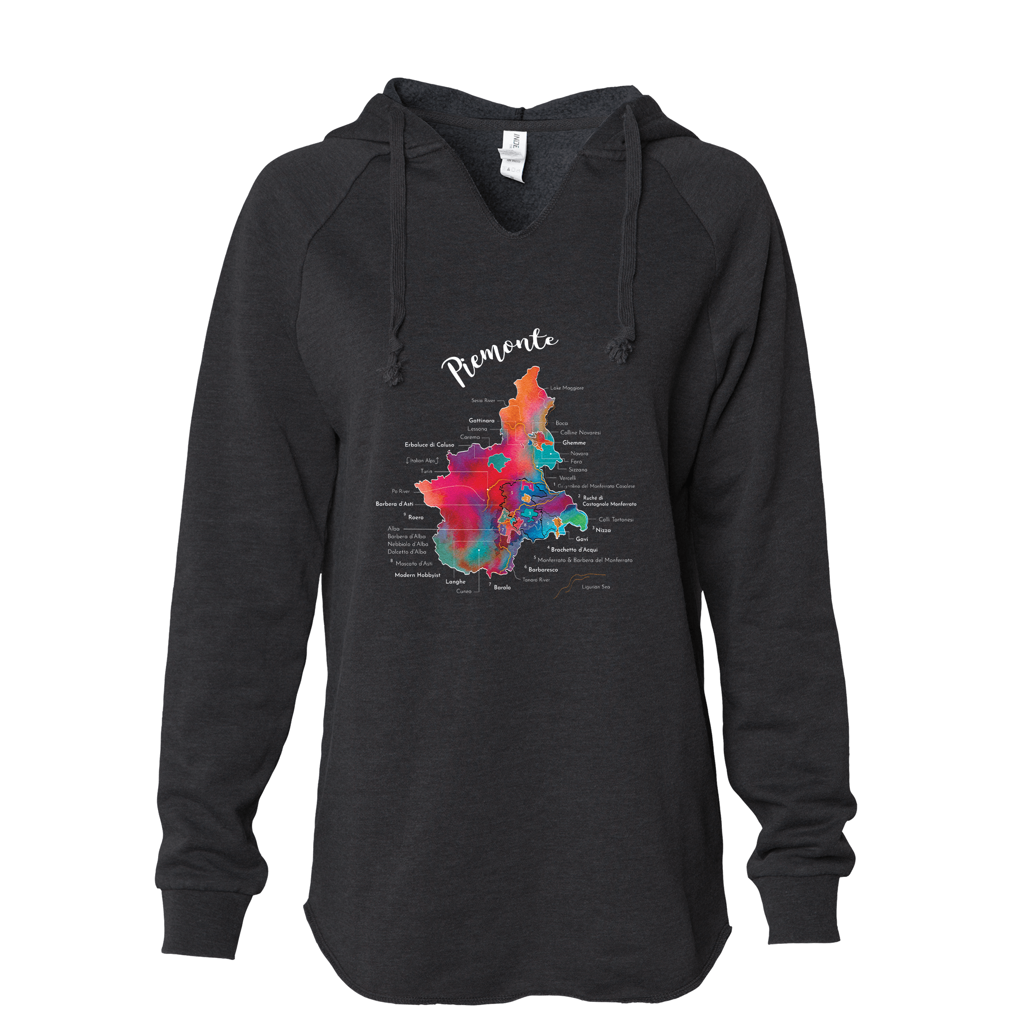 Piemonte Women's Wine Map Hoodie