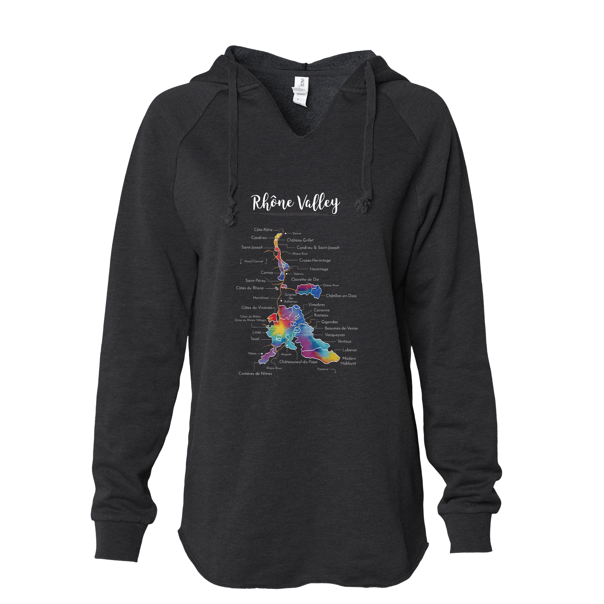 Rhône Valley Women's Wine Map Hoodie