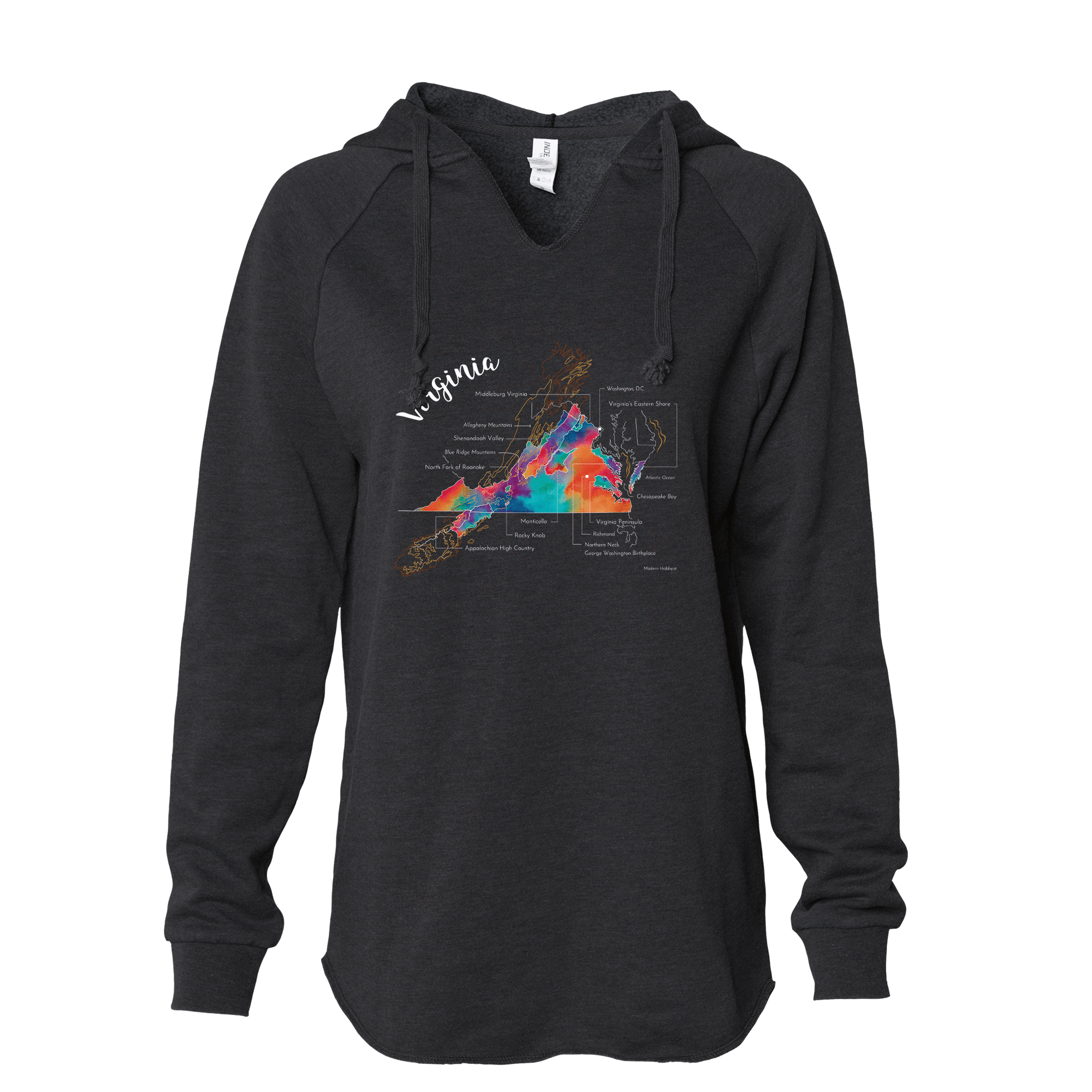 Virginia Women's Wine Map Hoodie