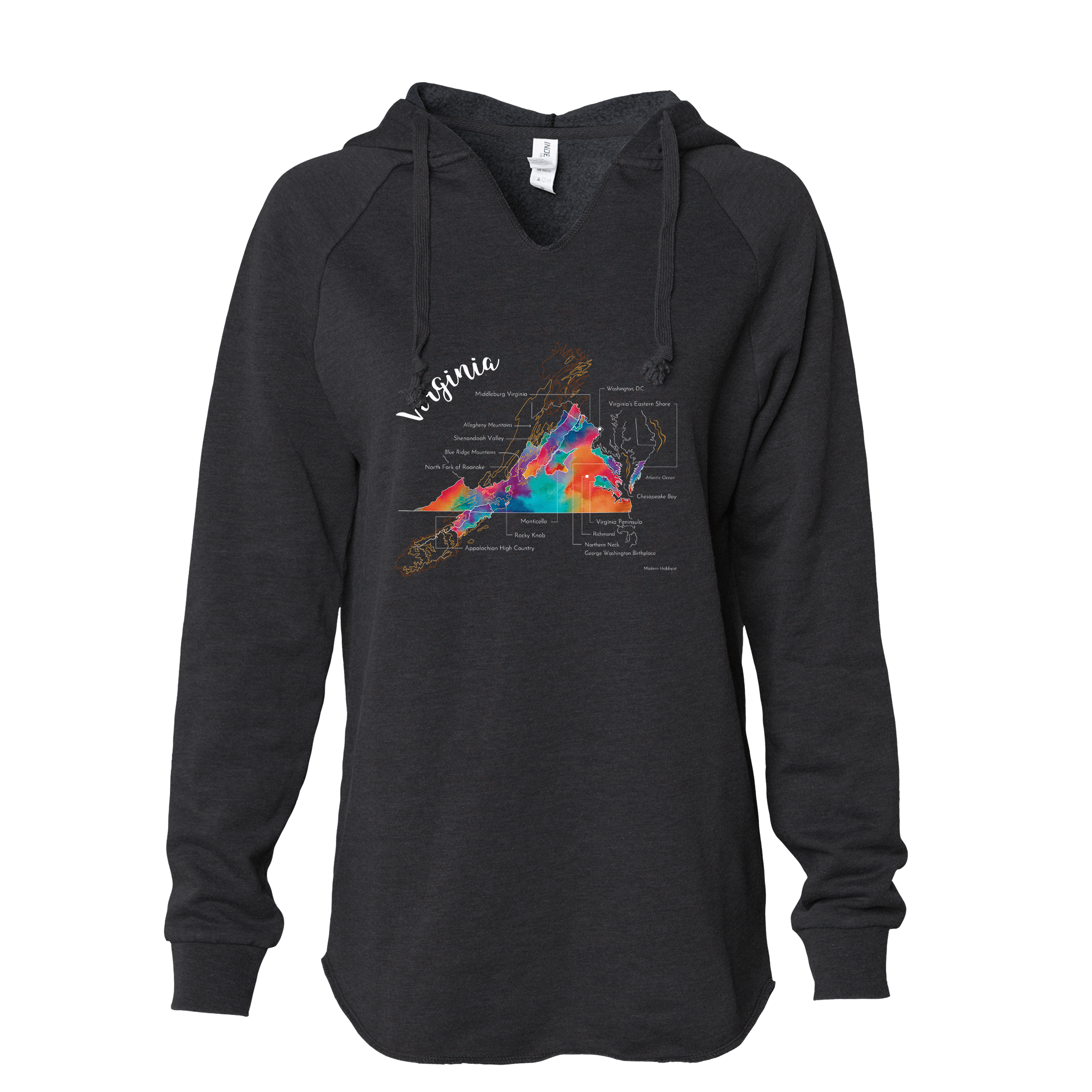 Virginia Women's Wine Map Hoodie
