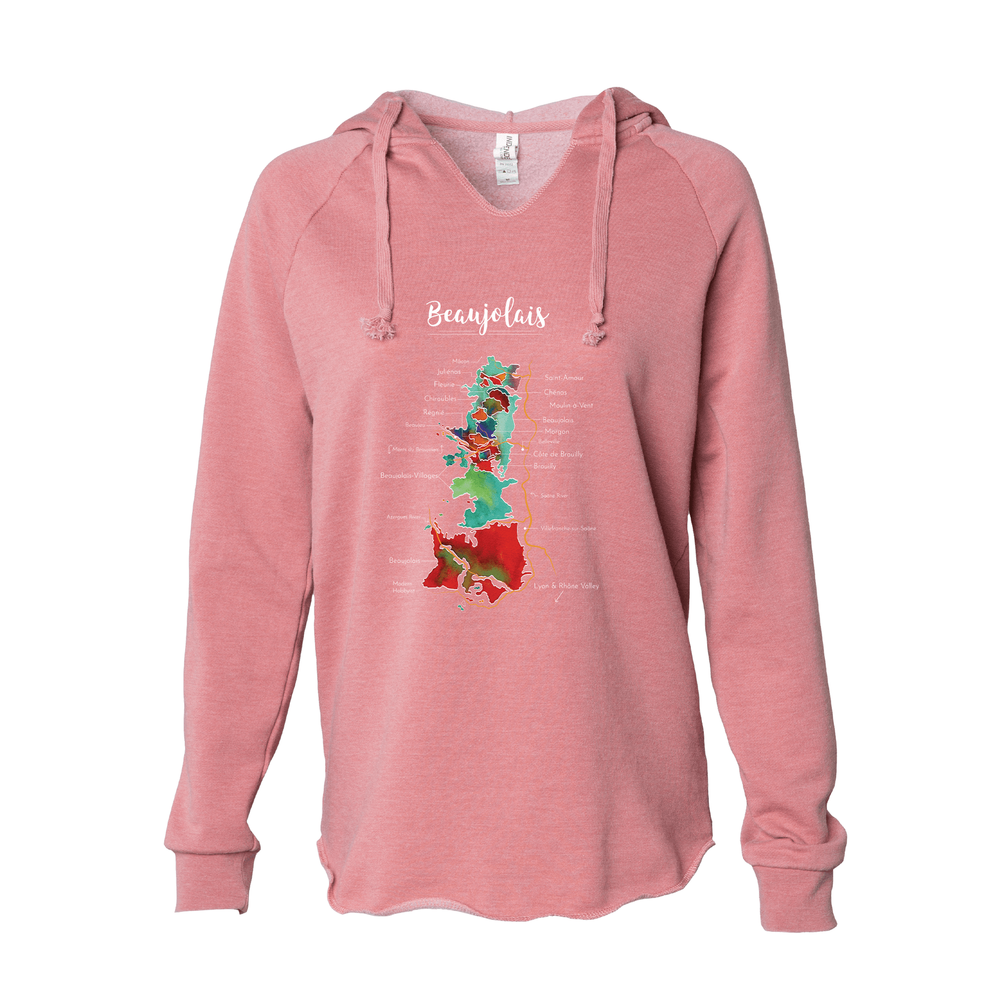 Beaujolais Women's Wine Map Hoodie