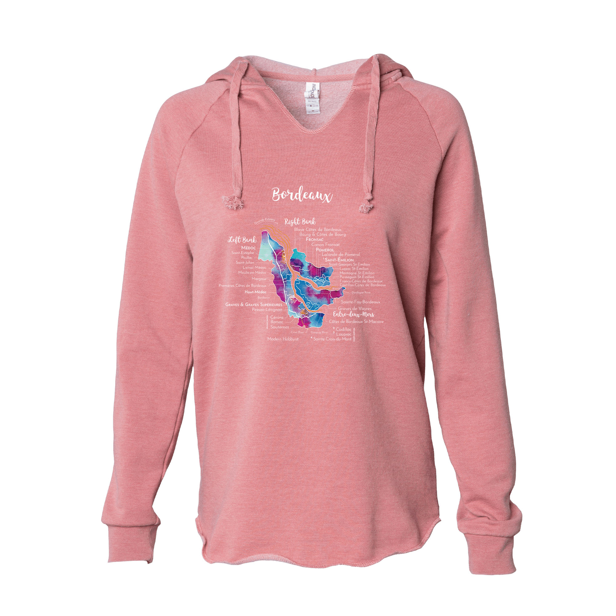 Bordeaux Women's Wine Map Hoodie