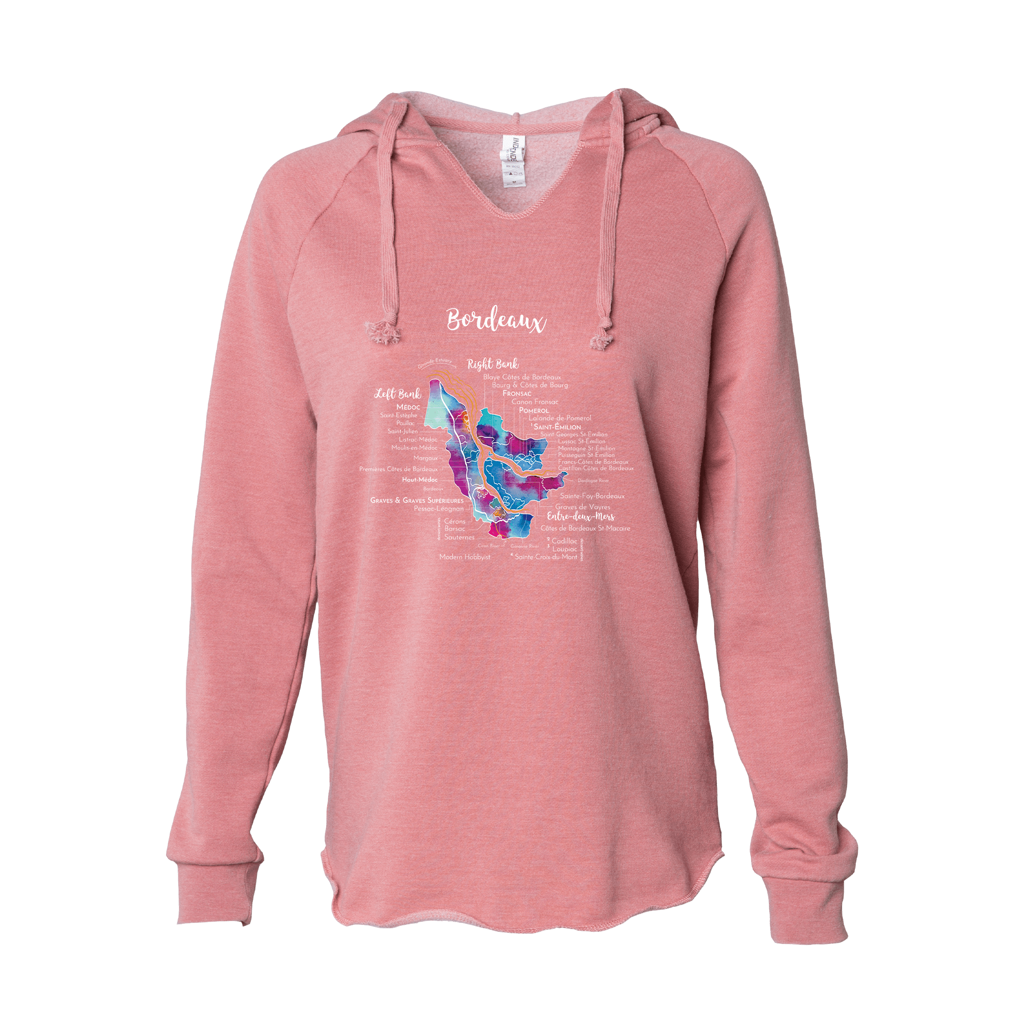 Bordeaux Women's Wine Map Hoodie
