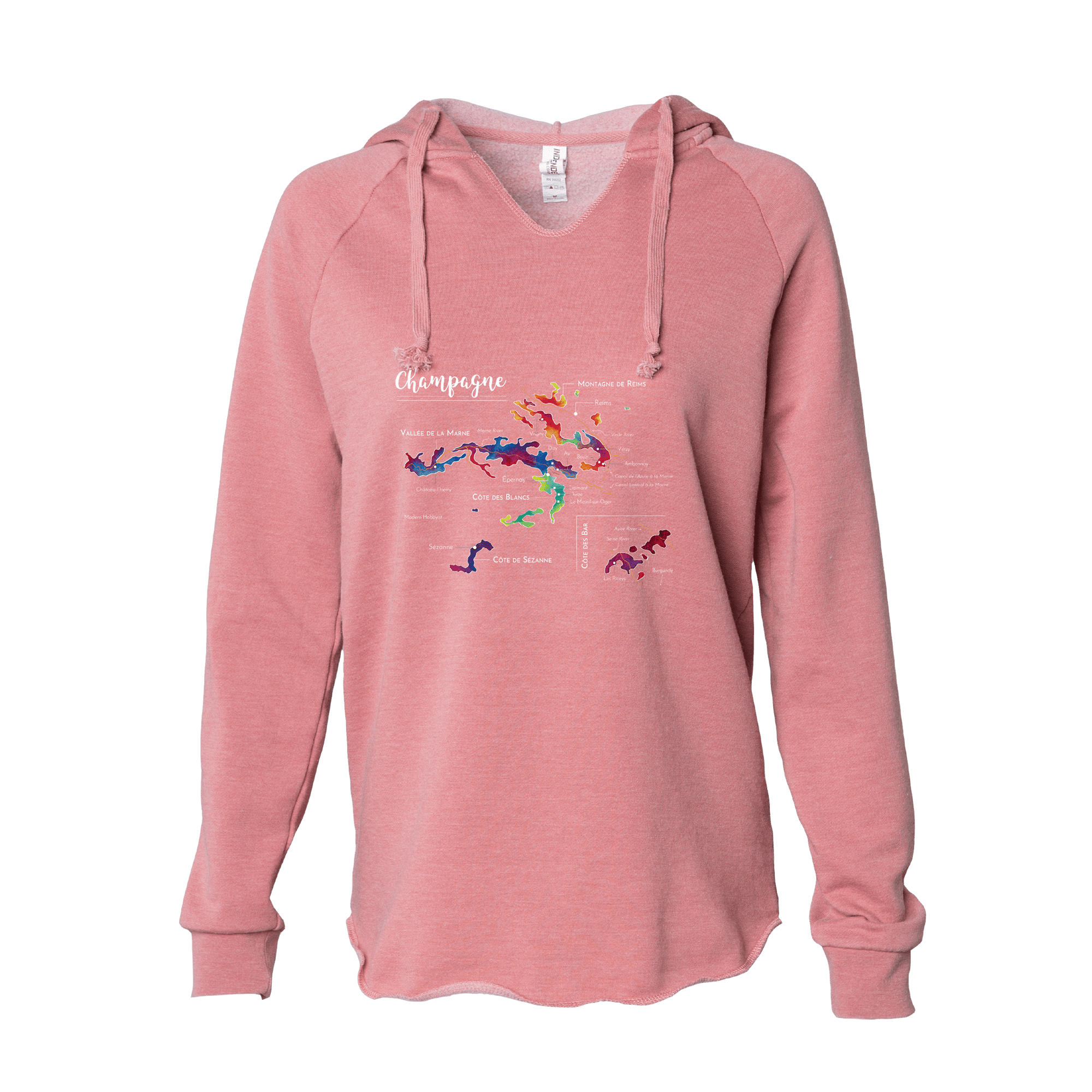 Champagne Women's Wine Map Hoodie