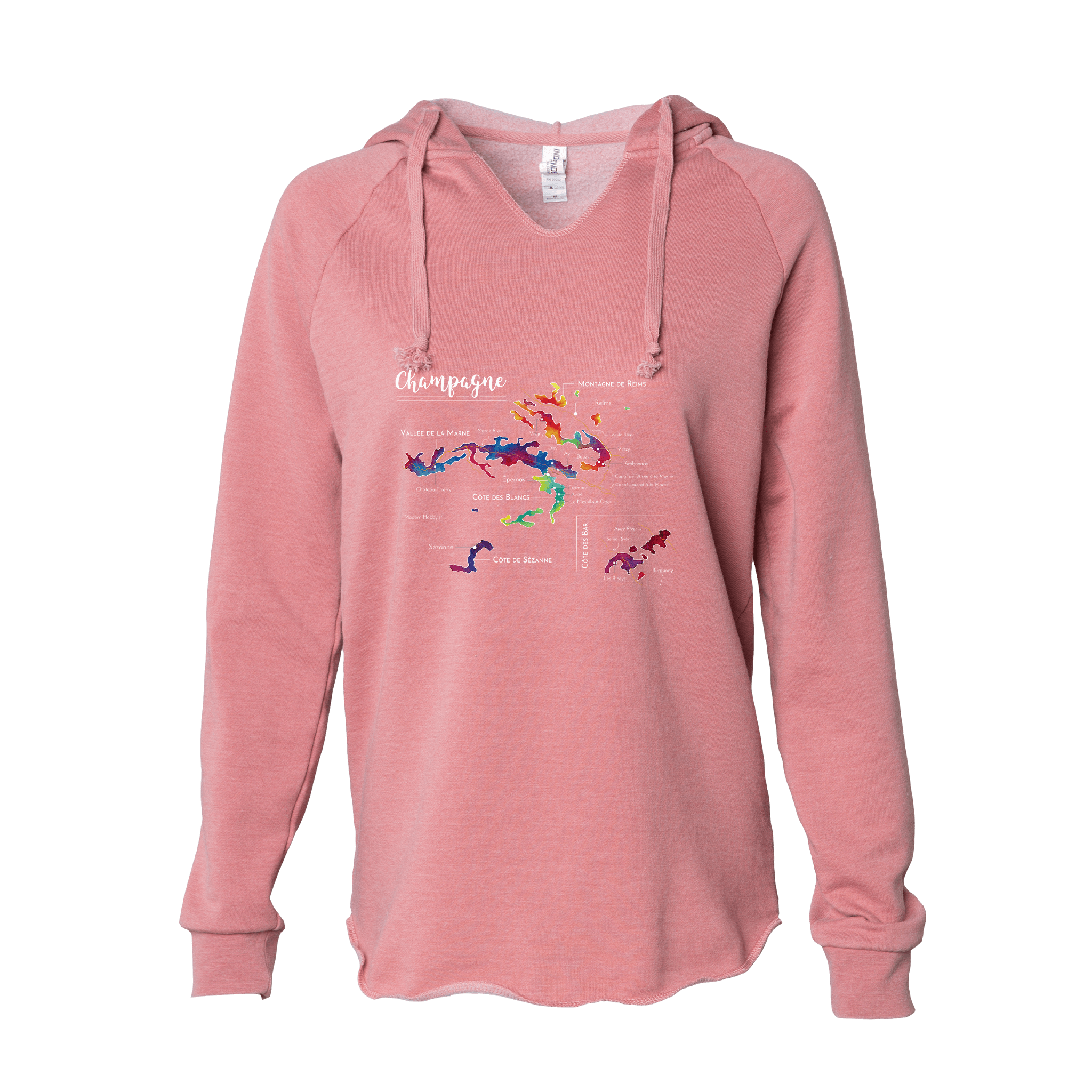 Champagne Women's Wine Map Hoodie