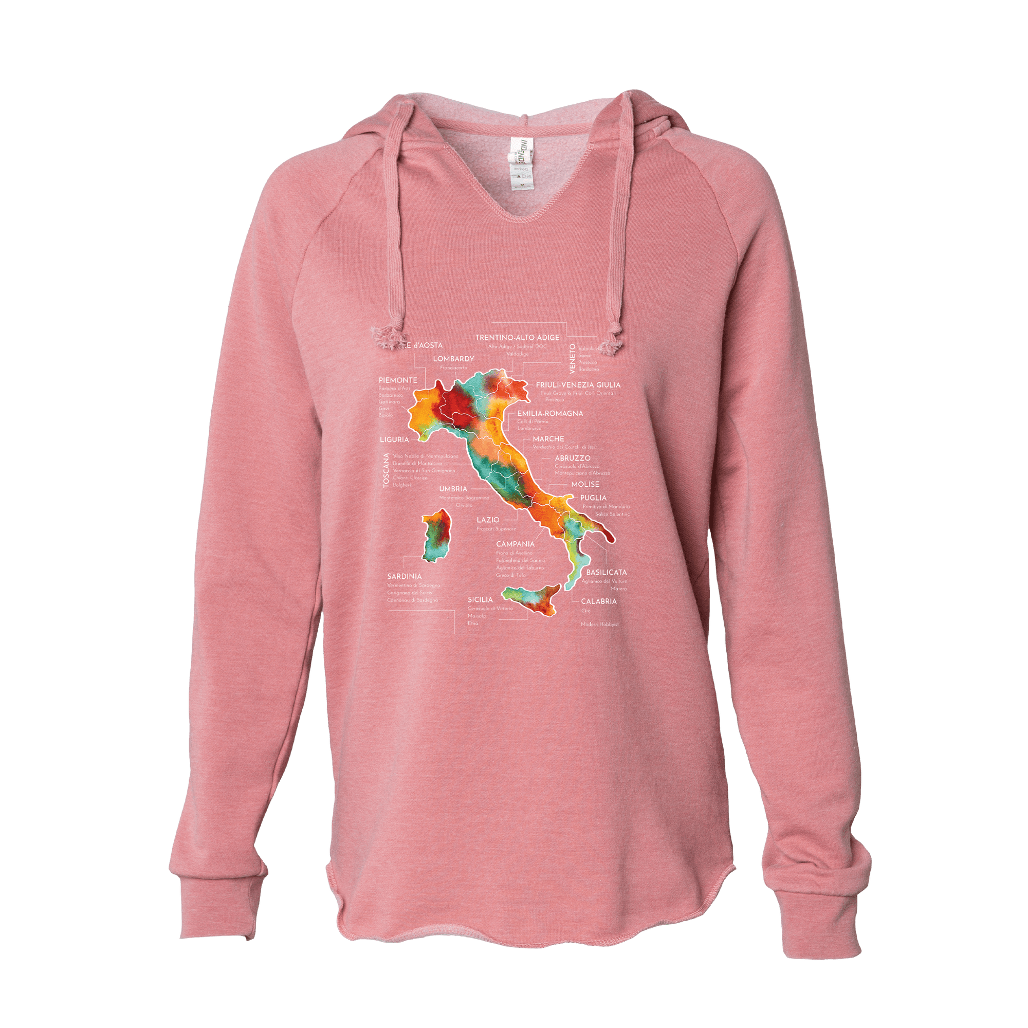 Italy Women's Wine Map Hoodie