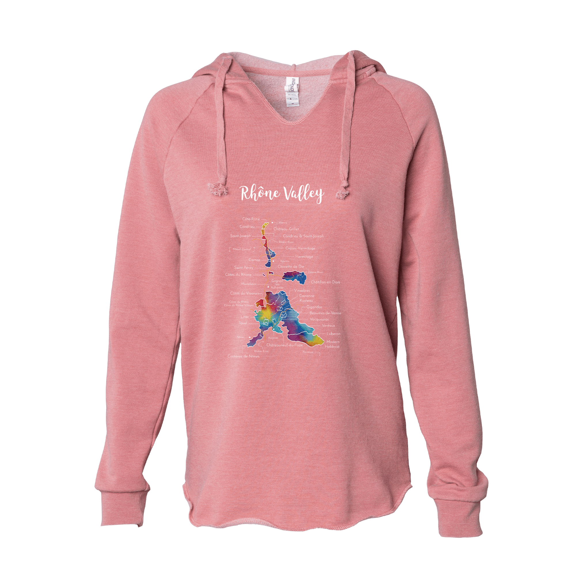 Rhône Valley Women's Wine Map Hoodie