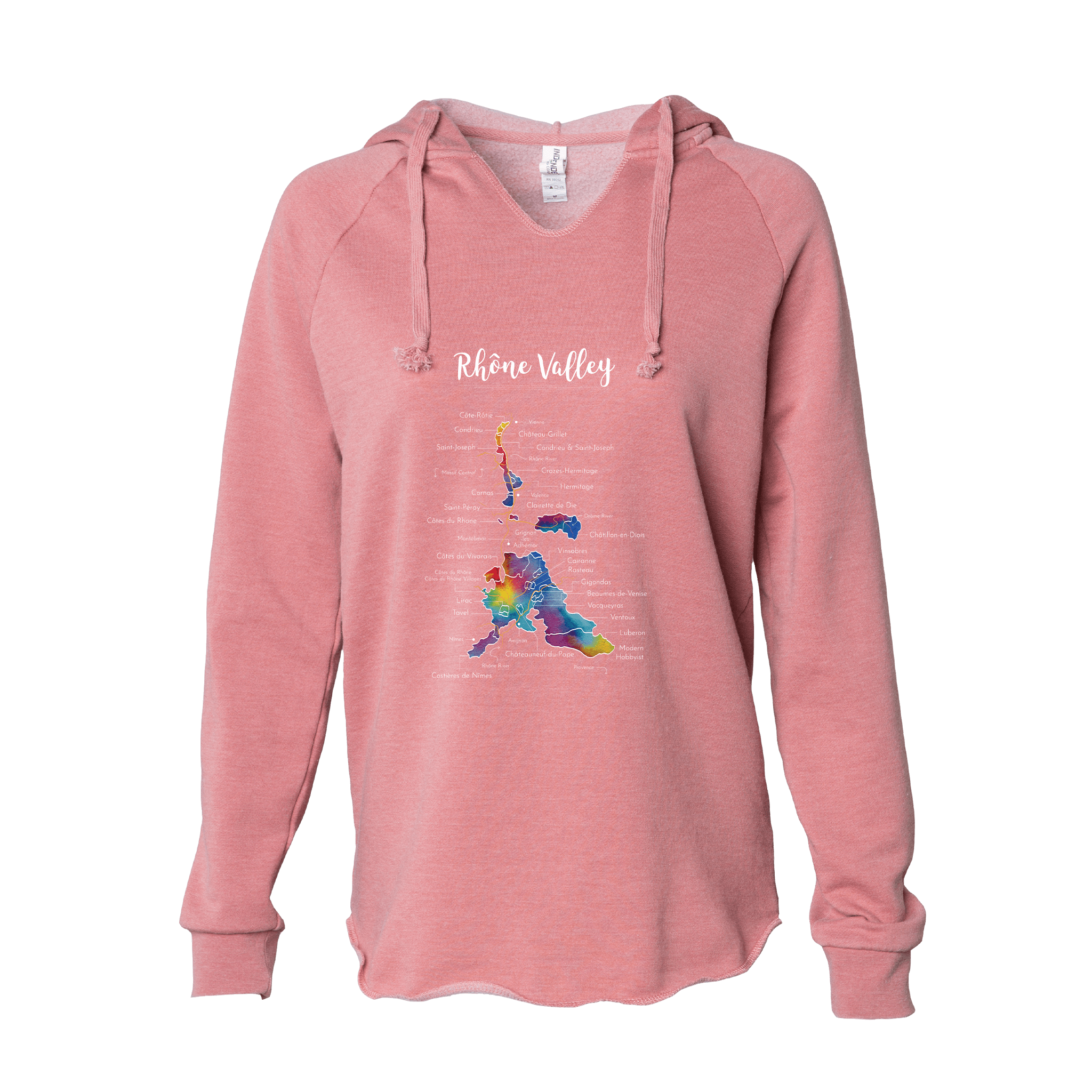 Rhône Valley Women's Wine Map Hoodie