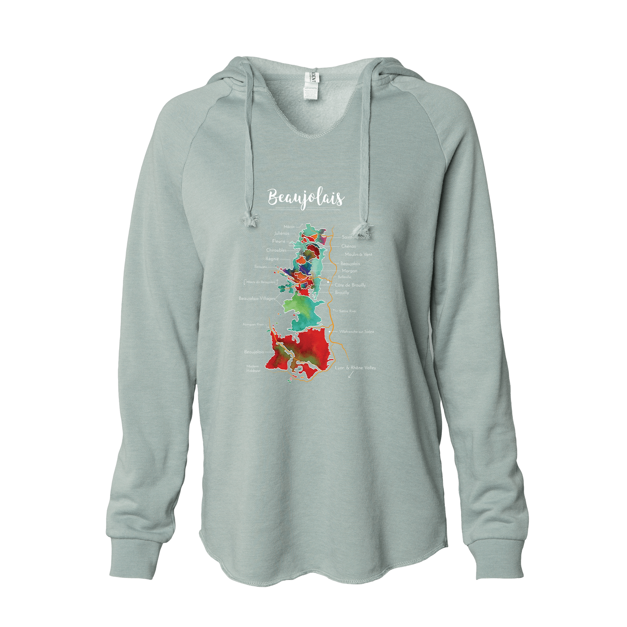 Beaujolais Women's Wine Map Hoodie