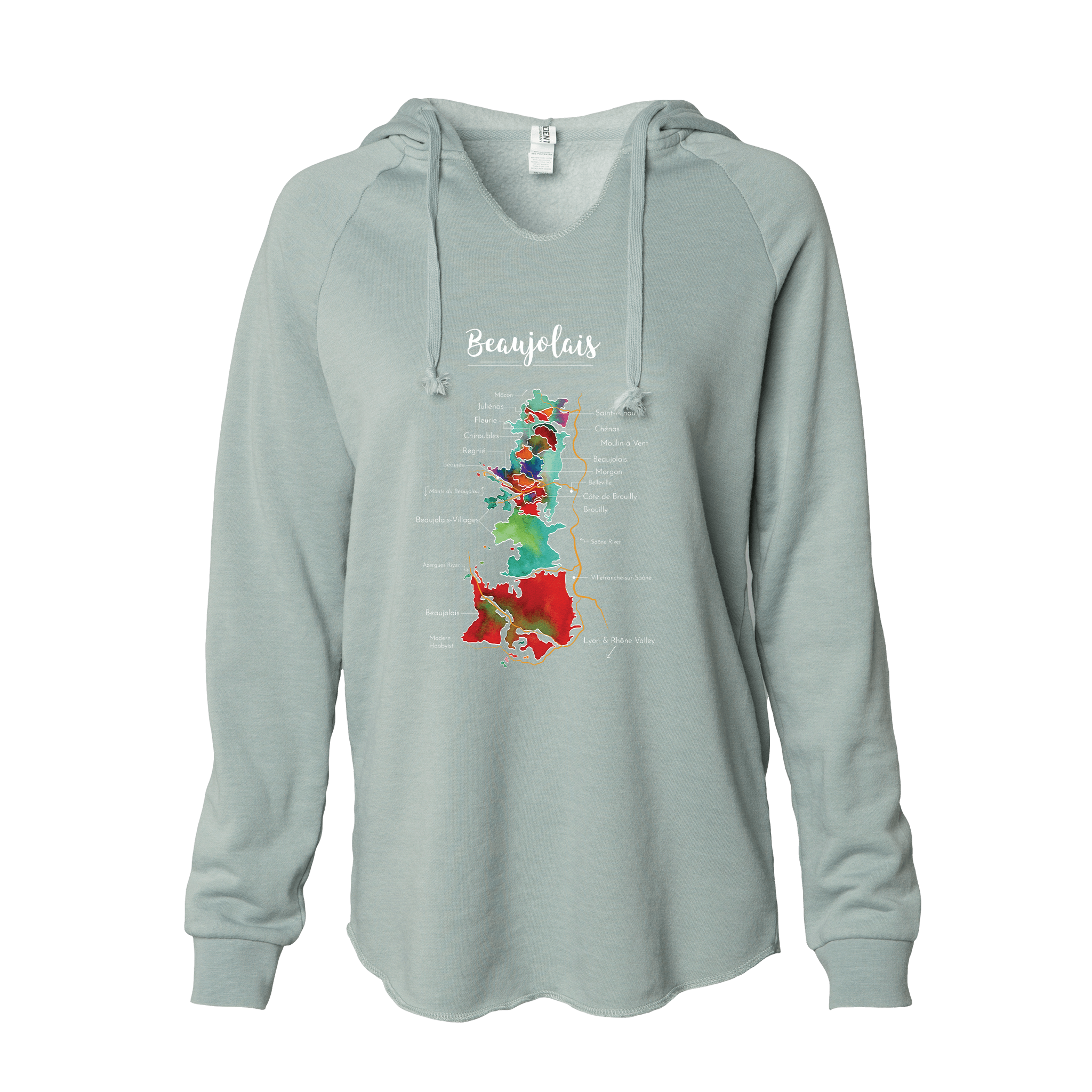 Beaujolais Women's Wine Map Hoodie