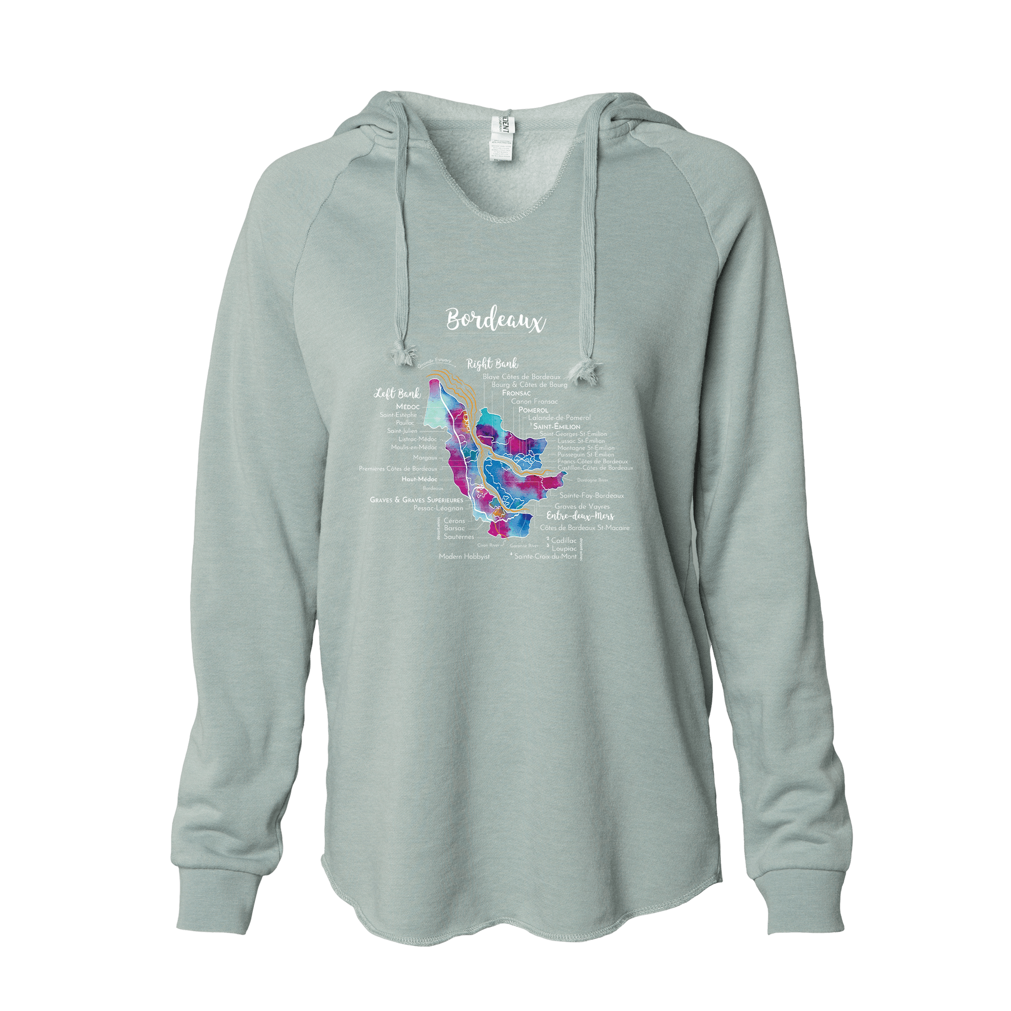 Bordeaux Women's Wine Map Hoodie