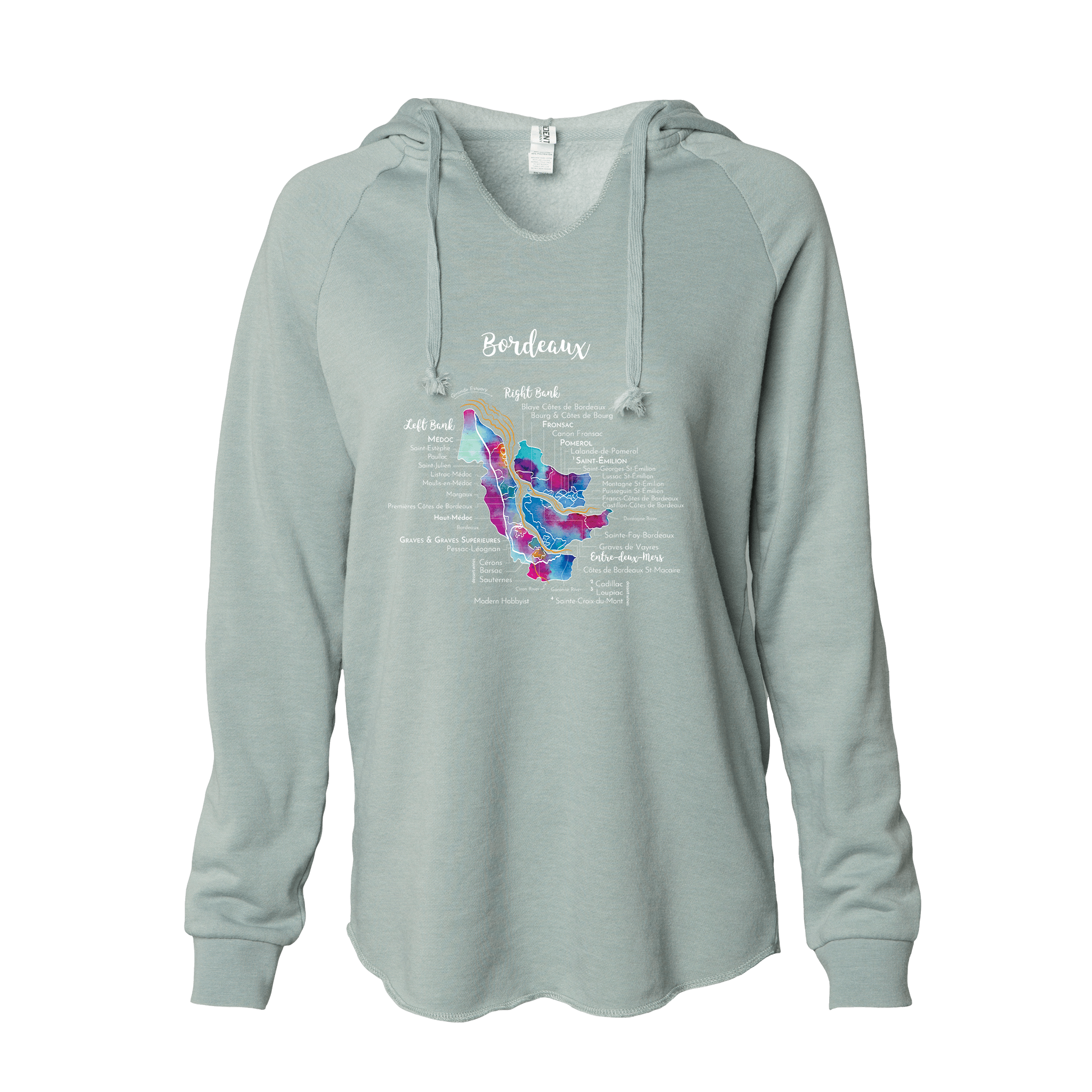 Bordeaux Women's Wine Map Hoodie