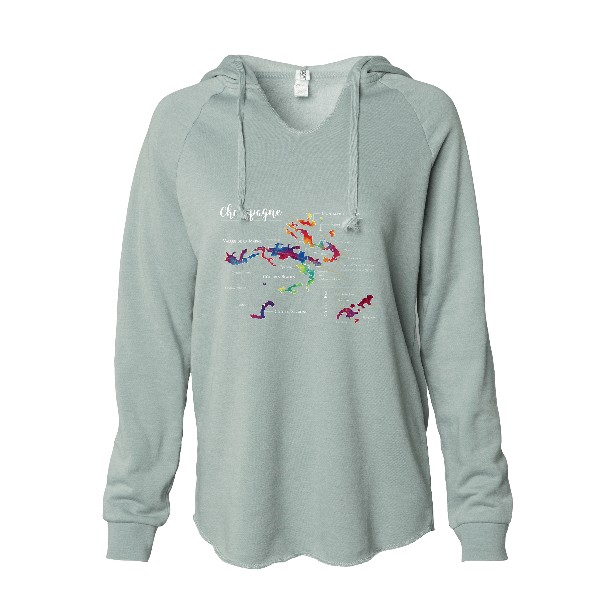 Champagne Women's Wine Map Hoodie