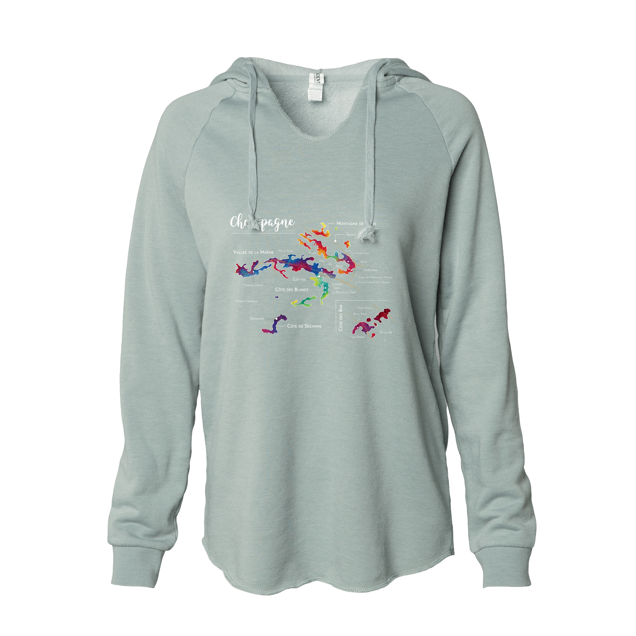 Champagne Women's Wine Map Hoodie