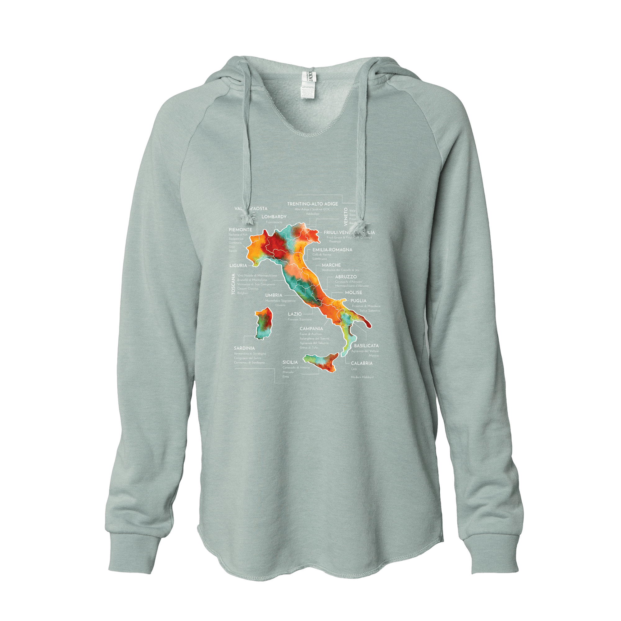 Italy Women's Wine Map Hoodie