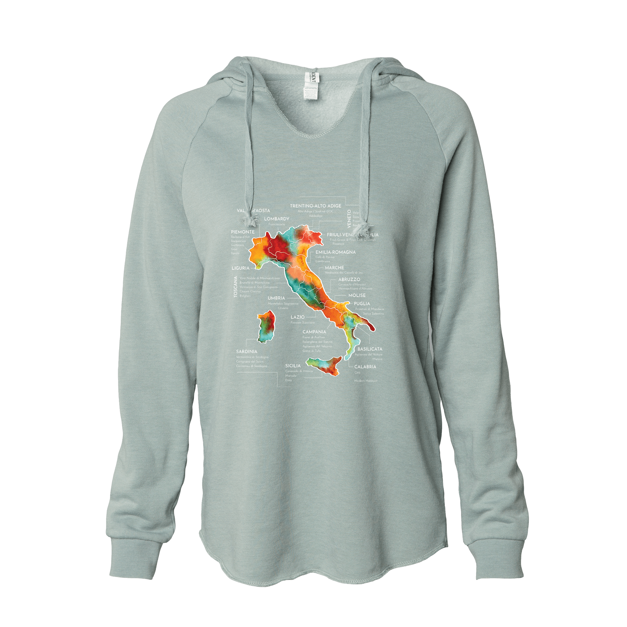 Italy Women's Wine Map Hoodie