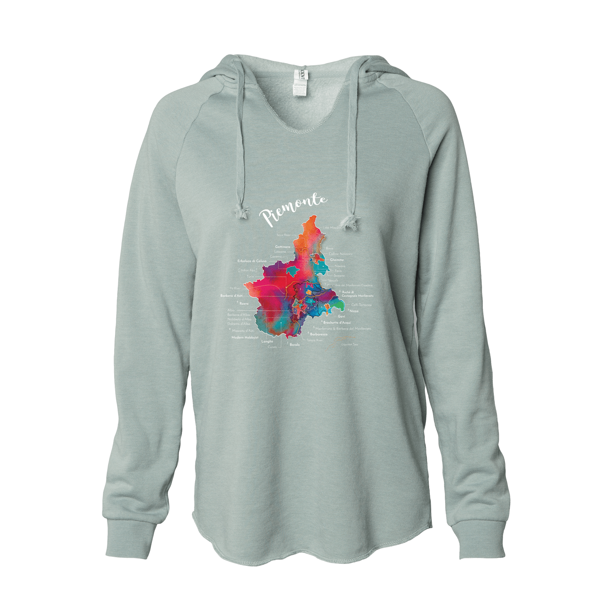 Piemonte Women's Wine Map Hoodie