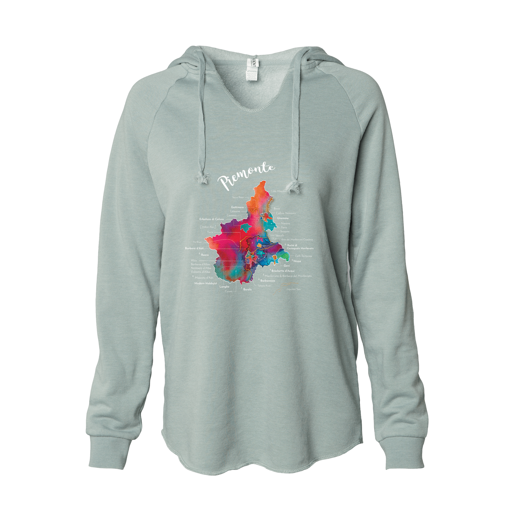 Piemonte Women's Wine Map Hoodie