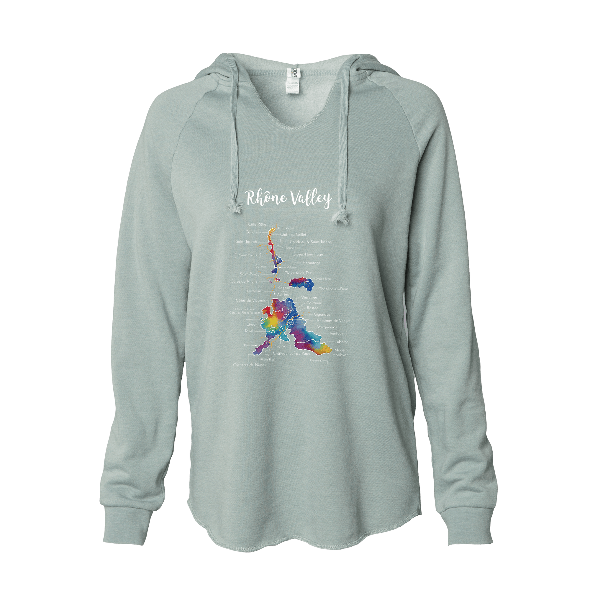 Rhône Valley Women's Wine Map Hoodie