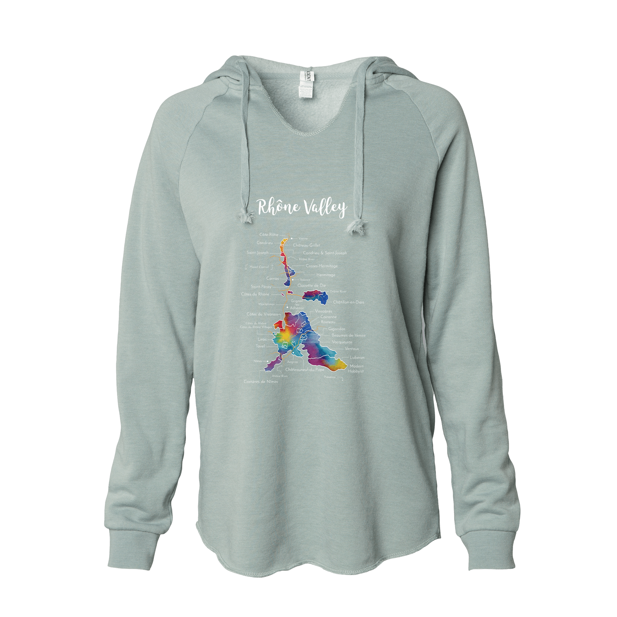 Rhône Valley Women's Wine Map Hoodie
