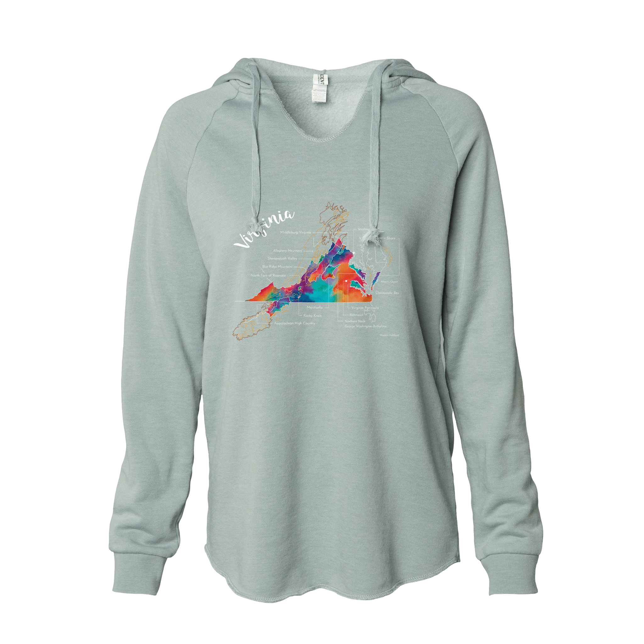 Virginia Women's Wine Map Hoodie