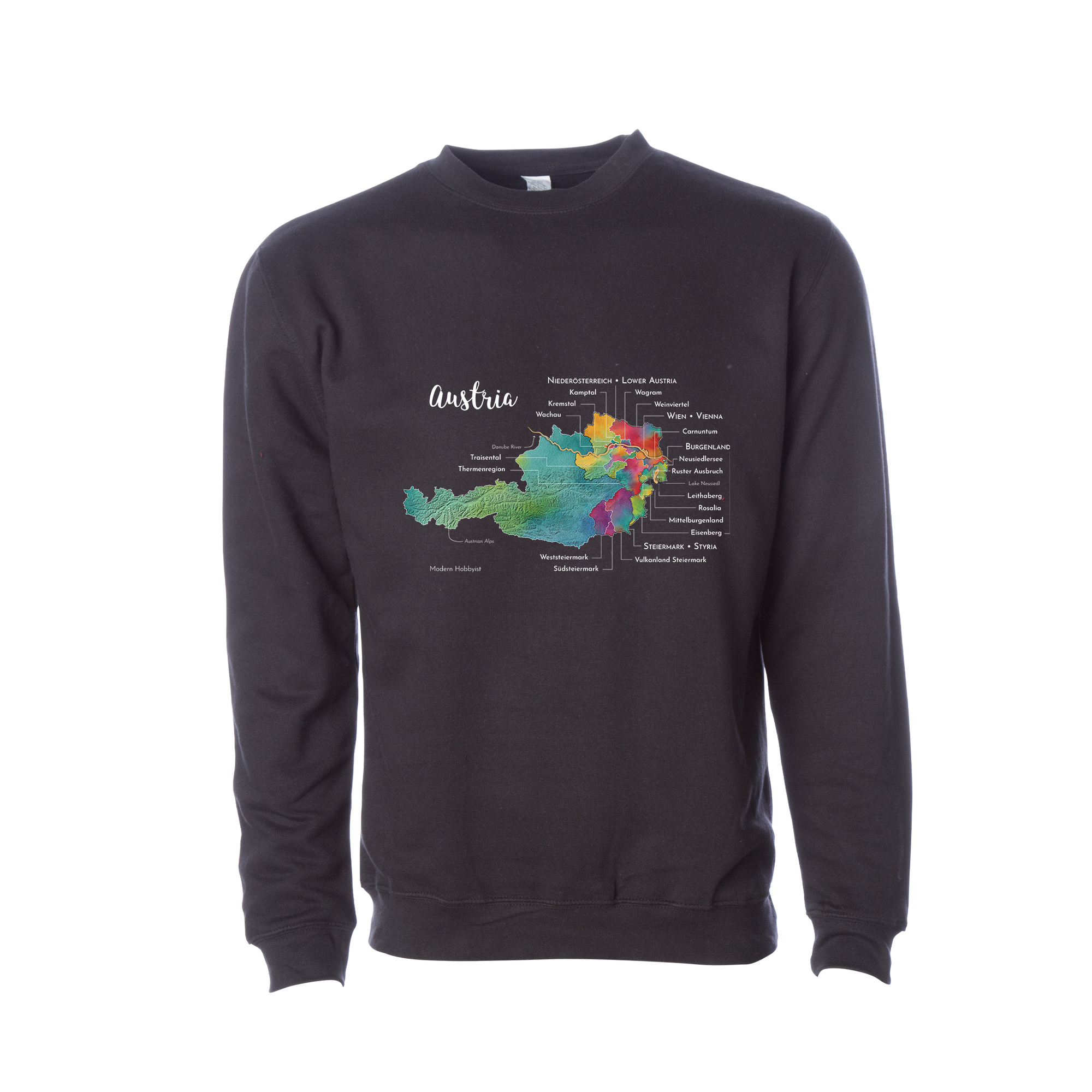 Austria Wine Map Crewneck Sweatshirt