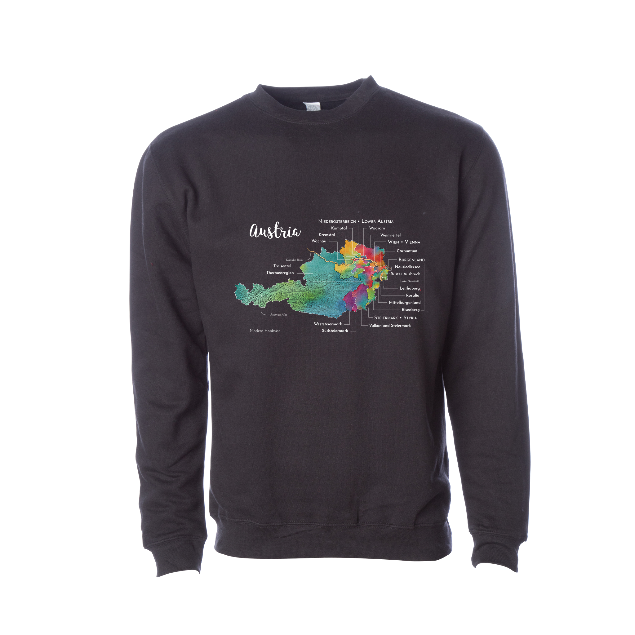 Austria Wine Map Crewneck Sweatshirt