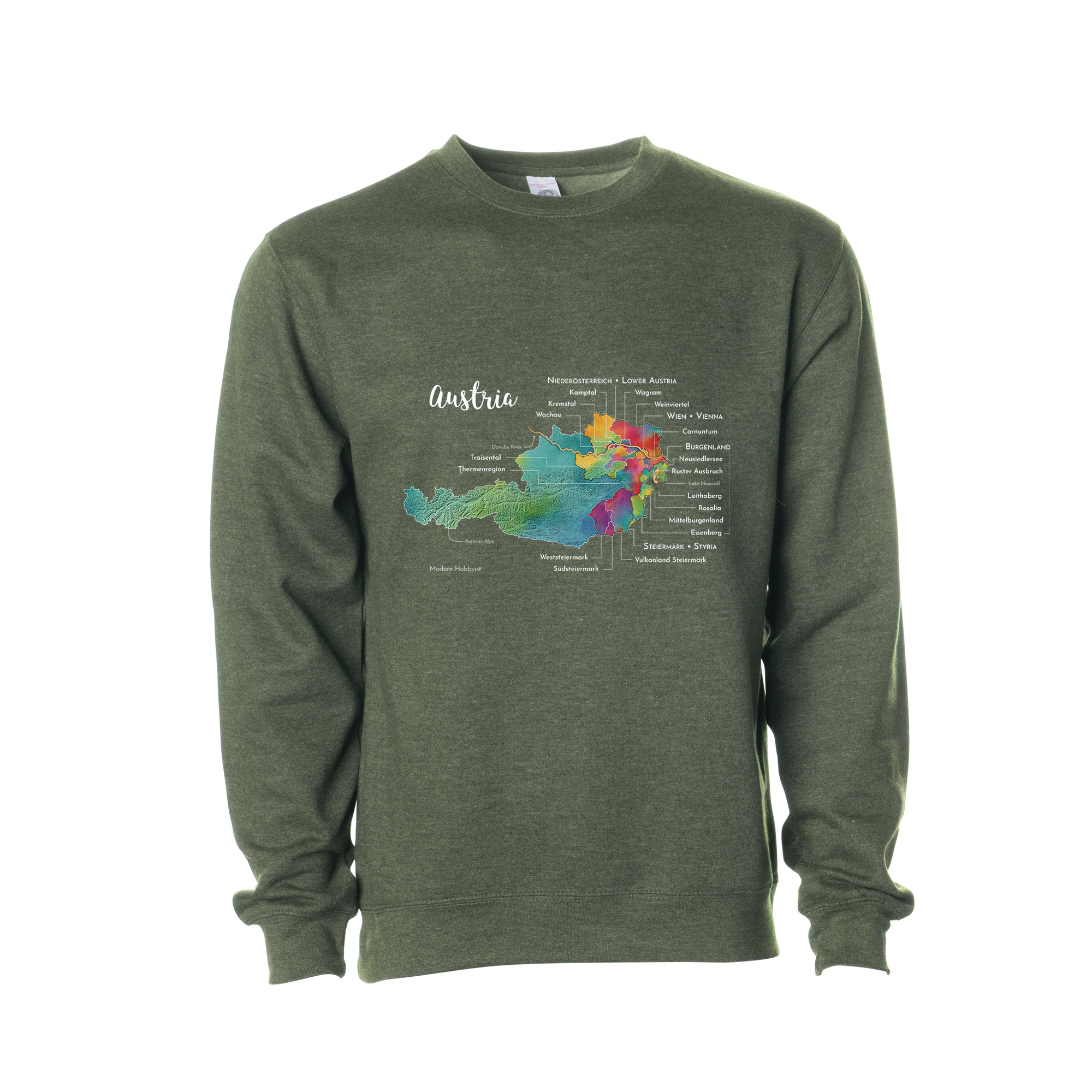 Austria Wine Map Crewneck Sweatshirt