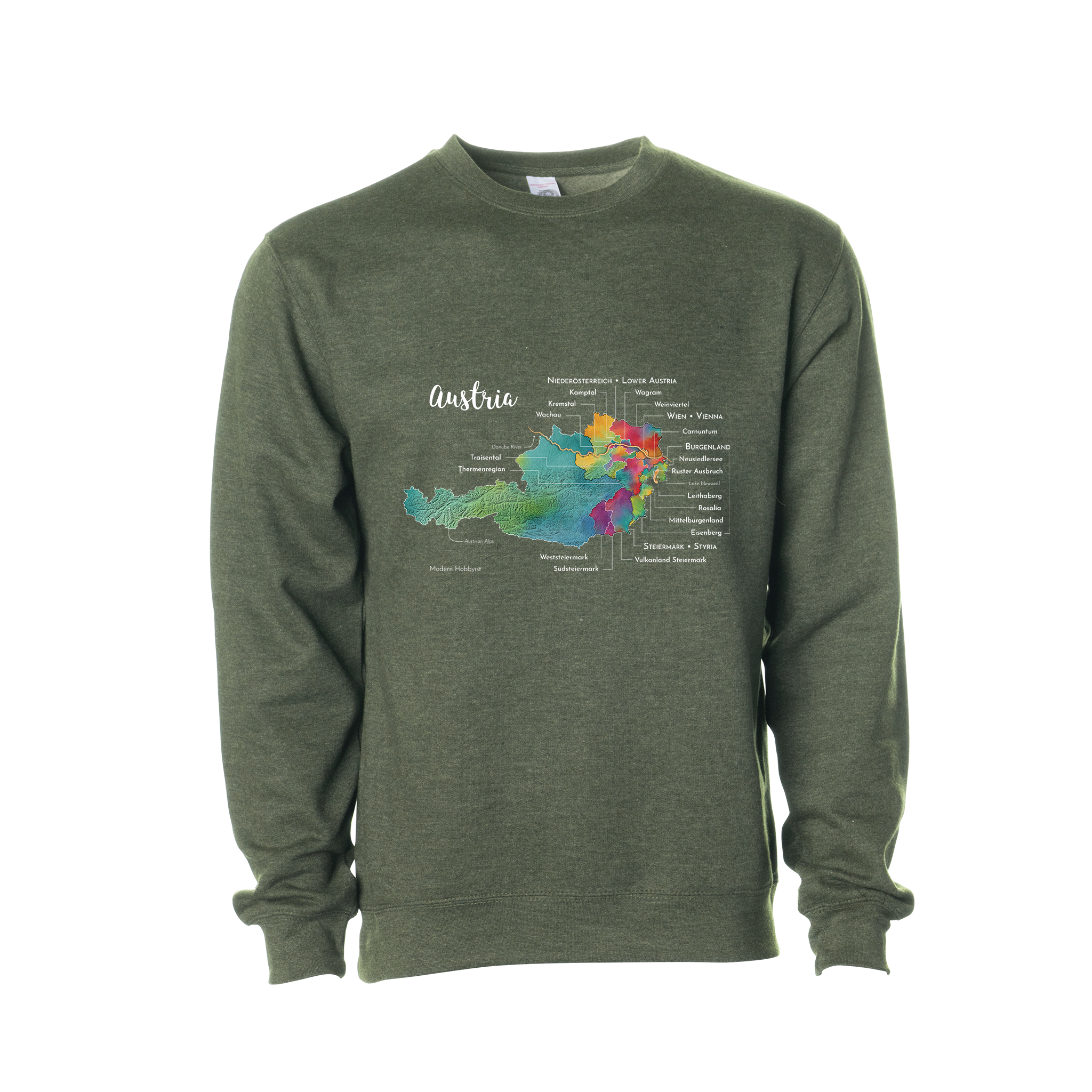 Austria Wine Map Crewneck Sweatshirt