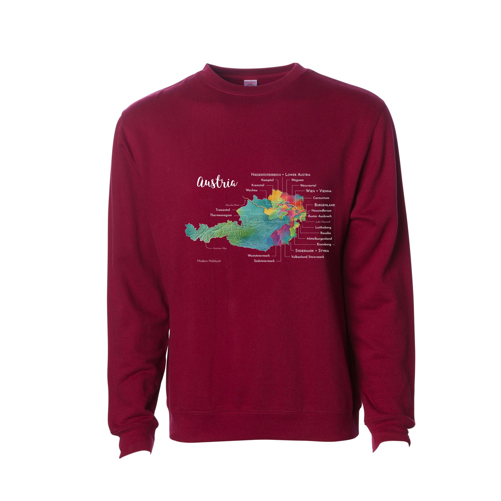 Austria Wine Map Crewneck Sweatshirt