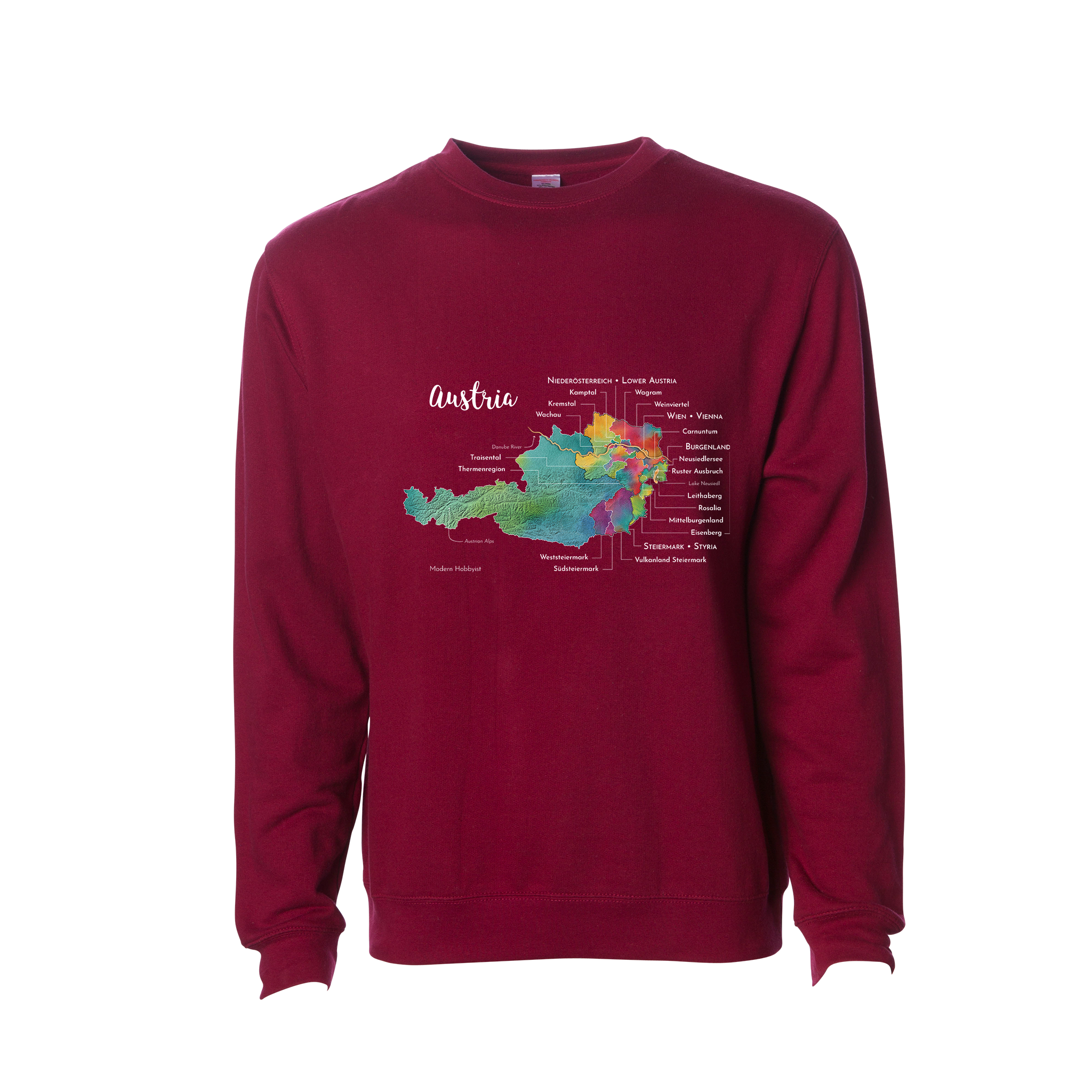 Austria Wine Map Crewneck Sweatshirt