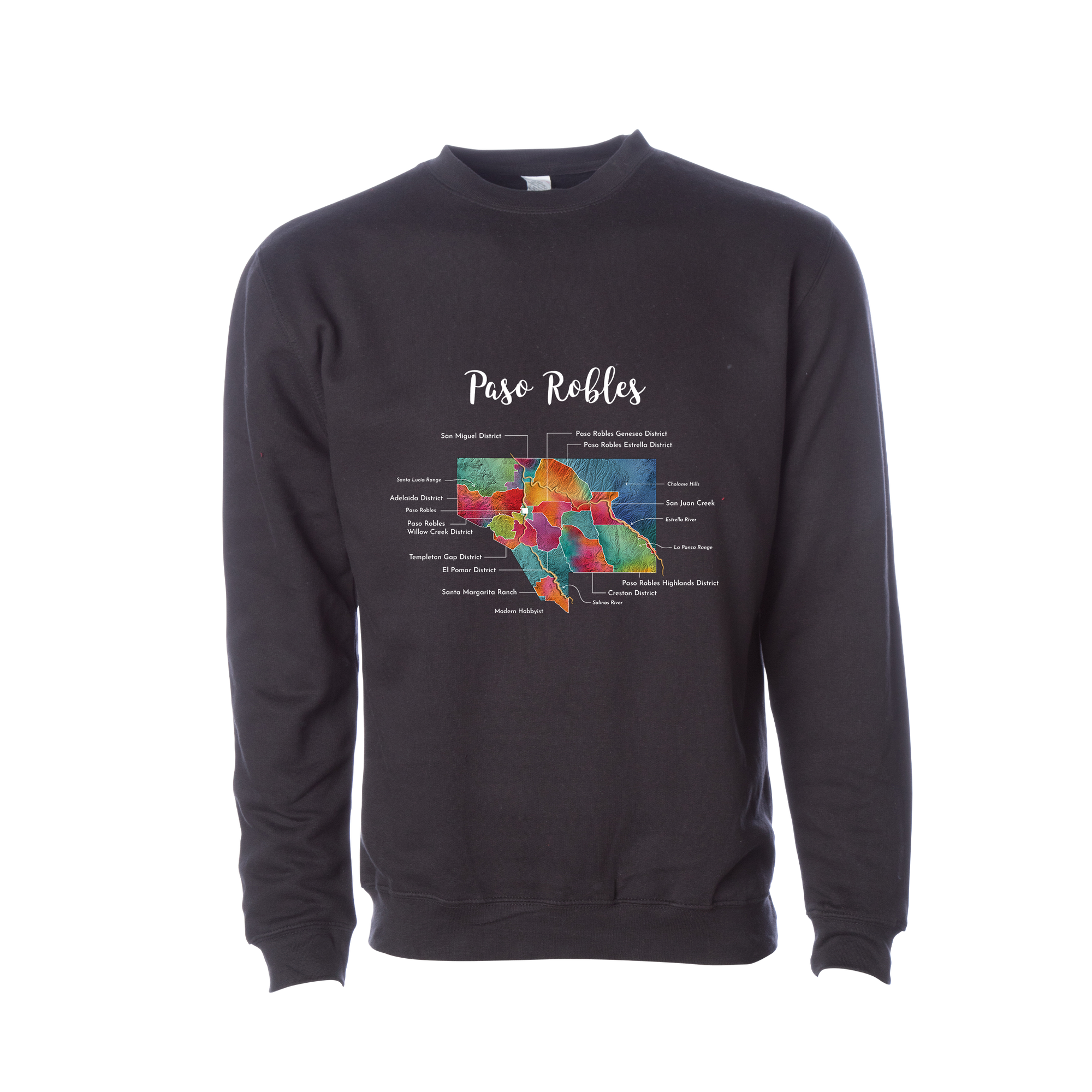 Paso Robles Wine Map Crewneck Sweatshirt