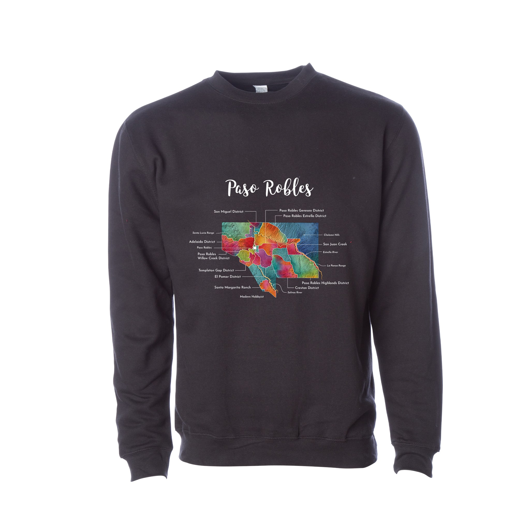 Paso Robles Wine Map Crewneck Sweatshirt