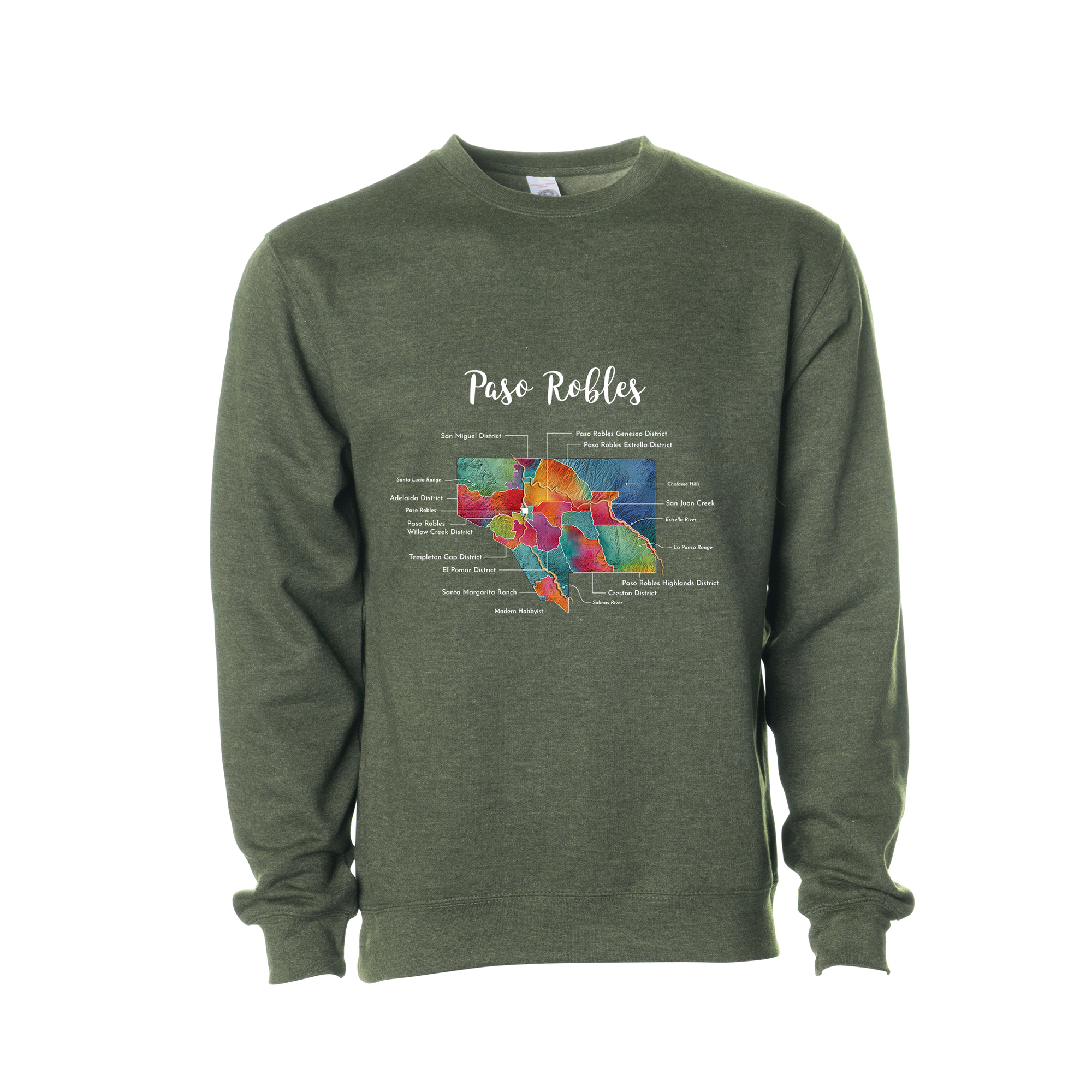 Paso Robles Wine Map Crewneck Sweatshirt