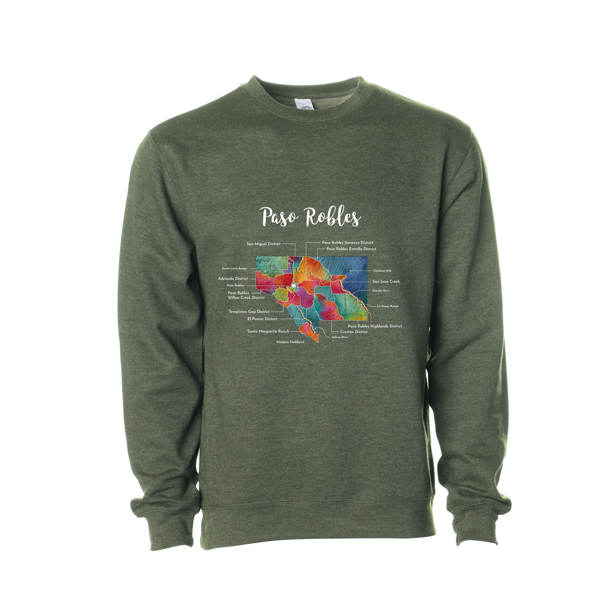 Paso Robles Wine Map Crewneck Sweatshirt